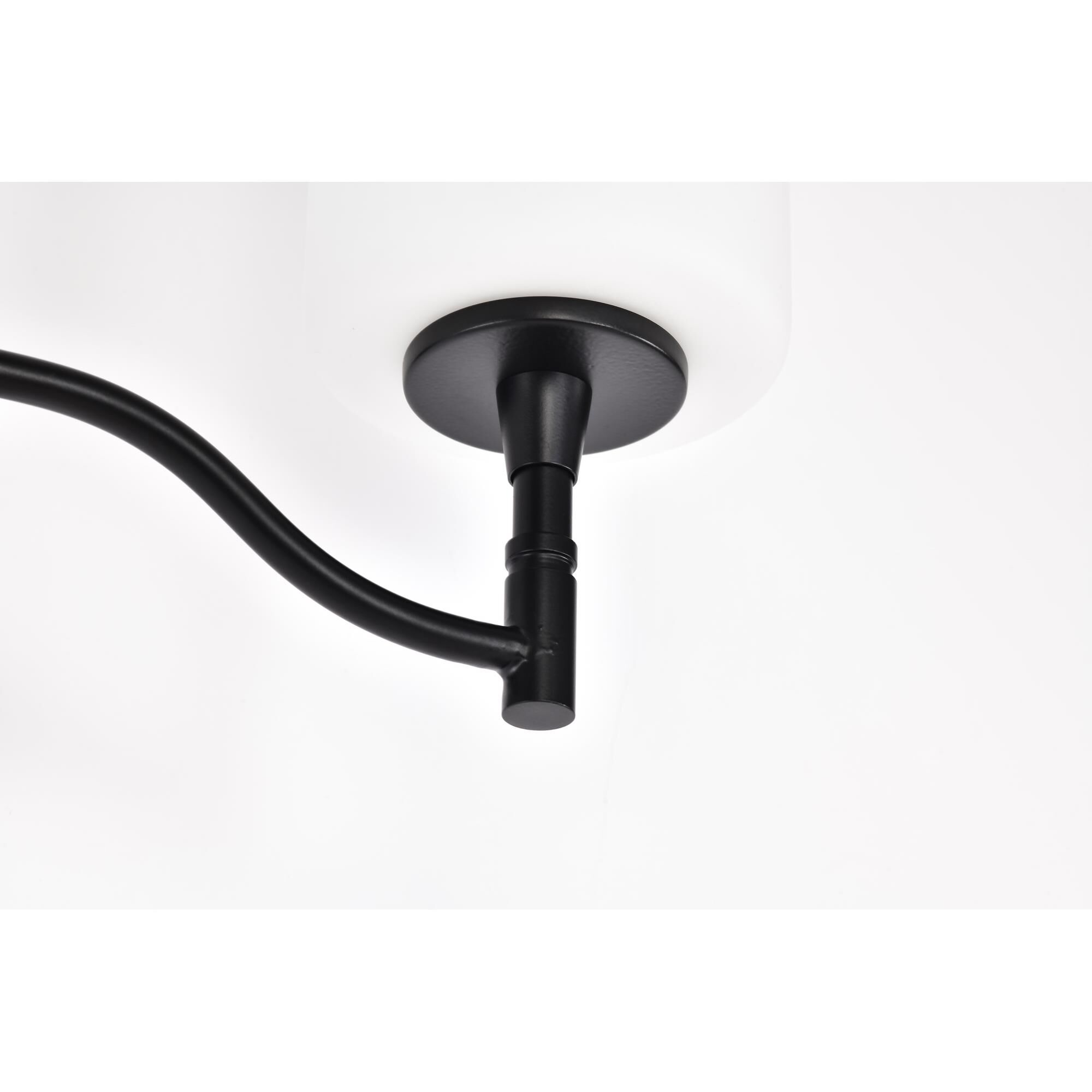 Shown in Matte Black finish and White Opal glass