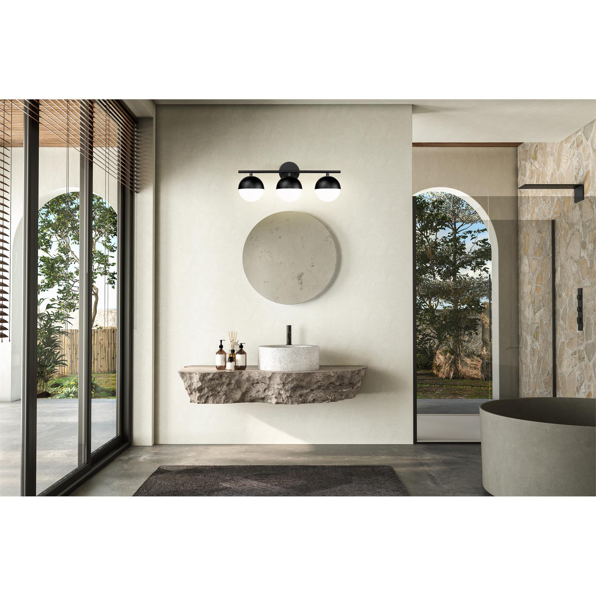 Shown in Matte Black finish and Matte Opal glass and Matte Opal shade