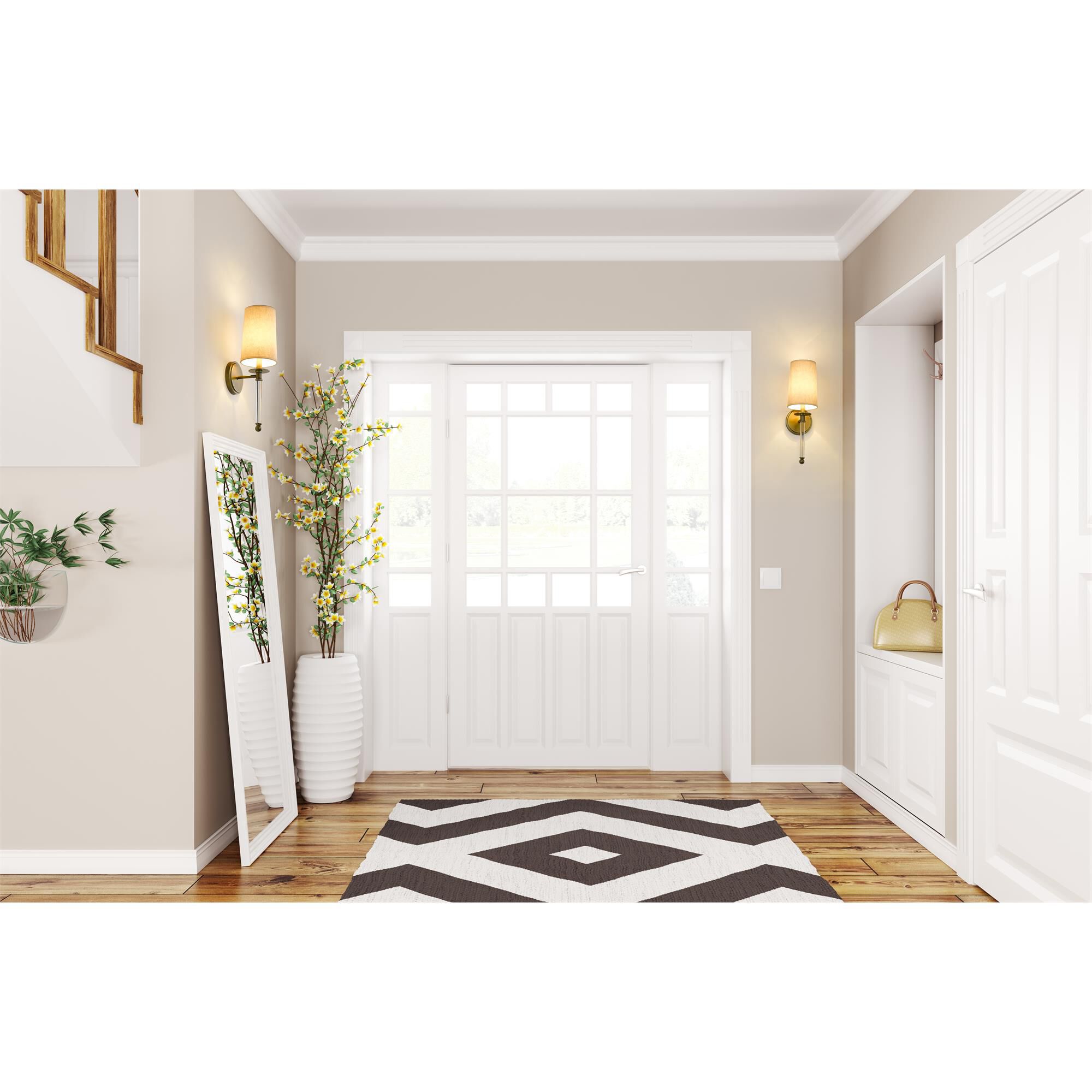 Shown in Rubbed Brass finish and Parchment Paper glass and Parchment Paper shade