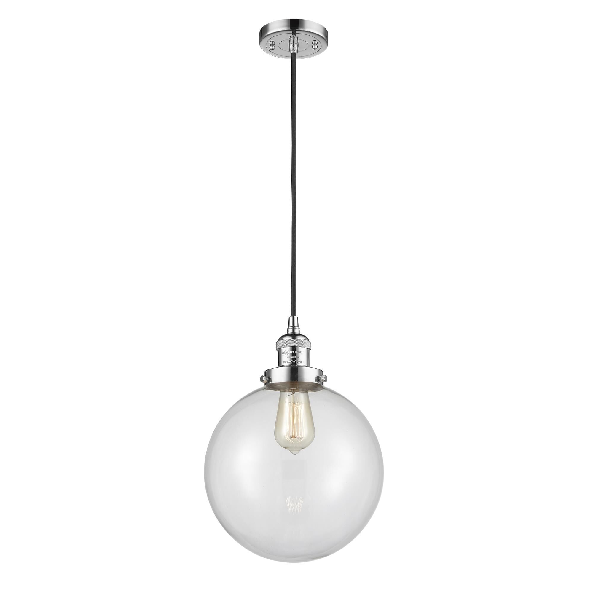 Shown in Polished Chrome finish and Clear glass