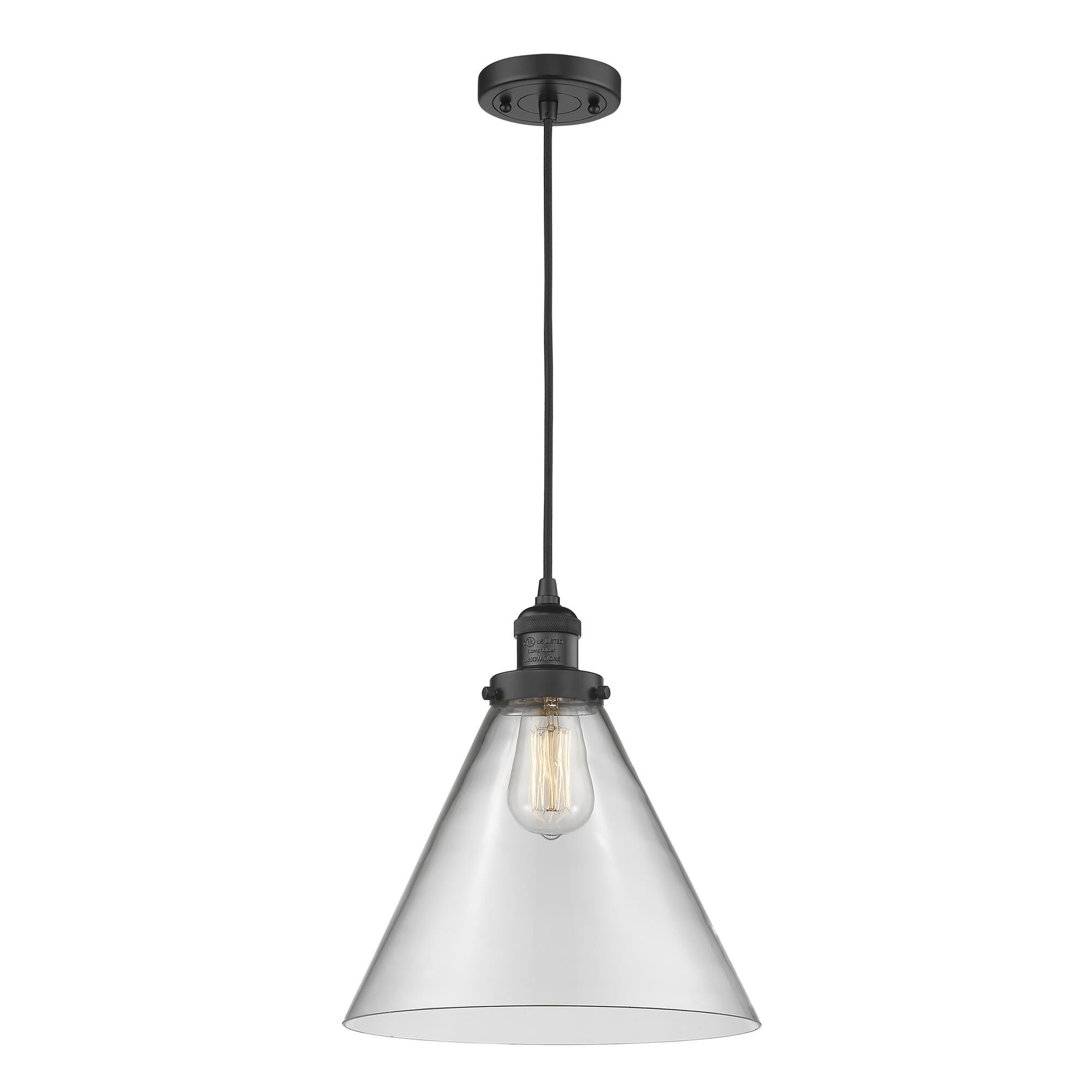 Shown in Matte Black finish and Clear glass