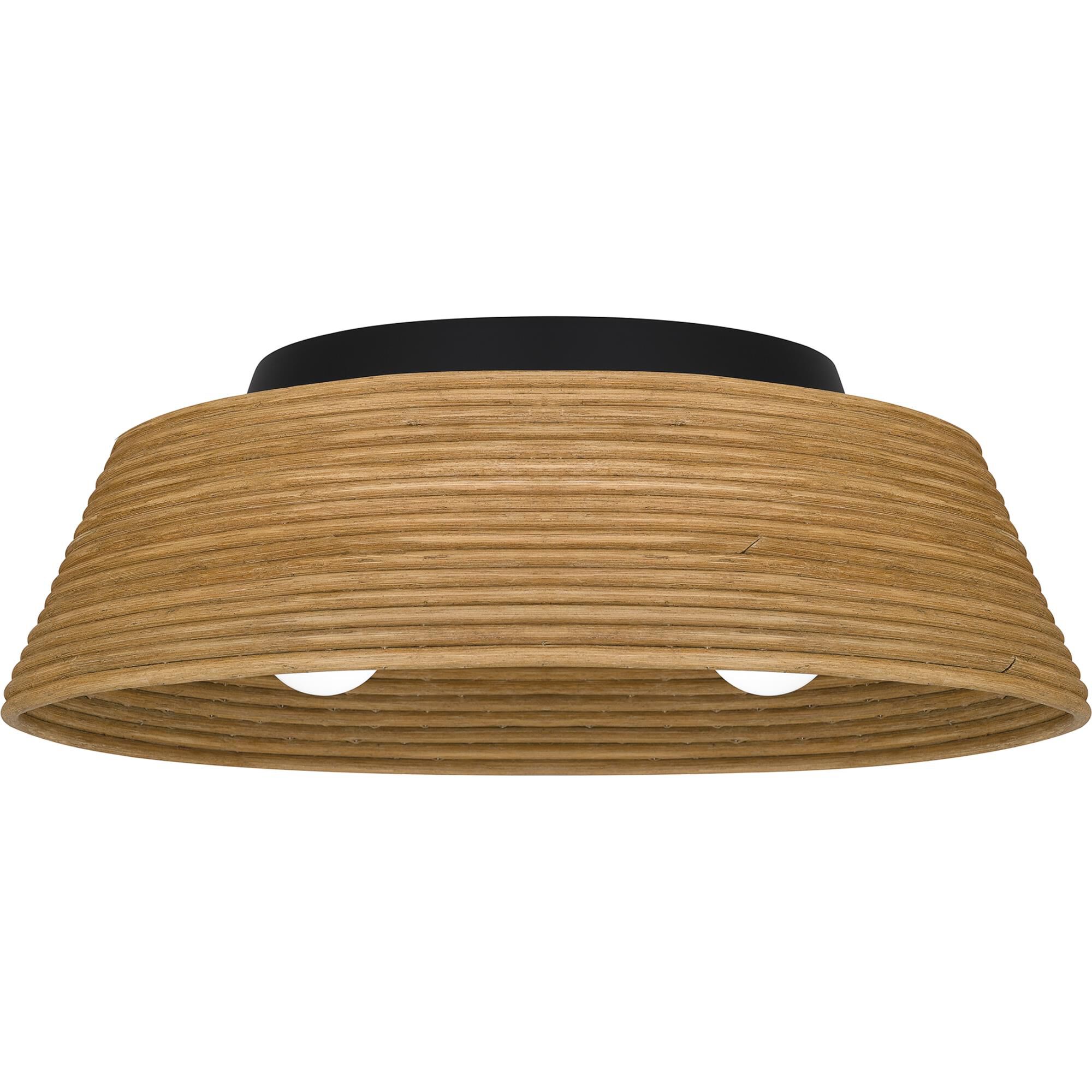 Shown in Matte Black finish and Bamboo shade