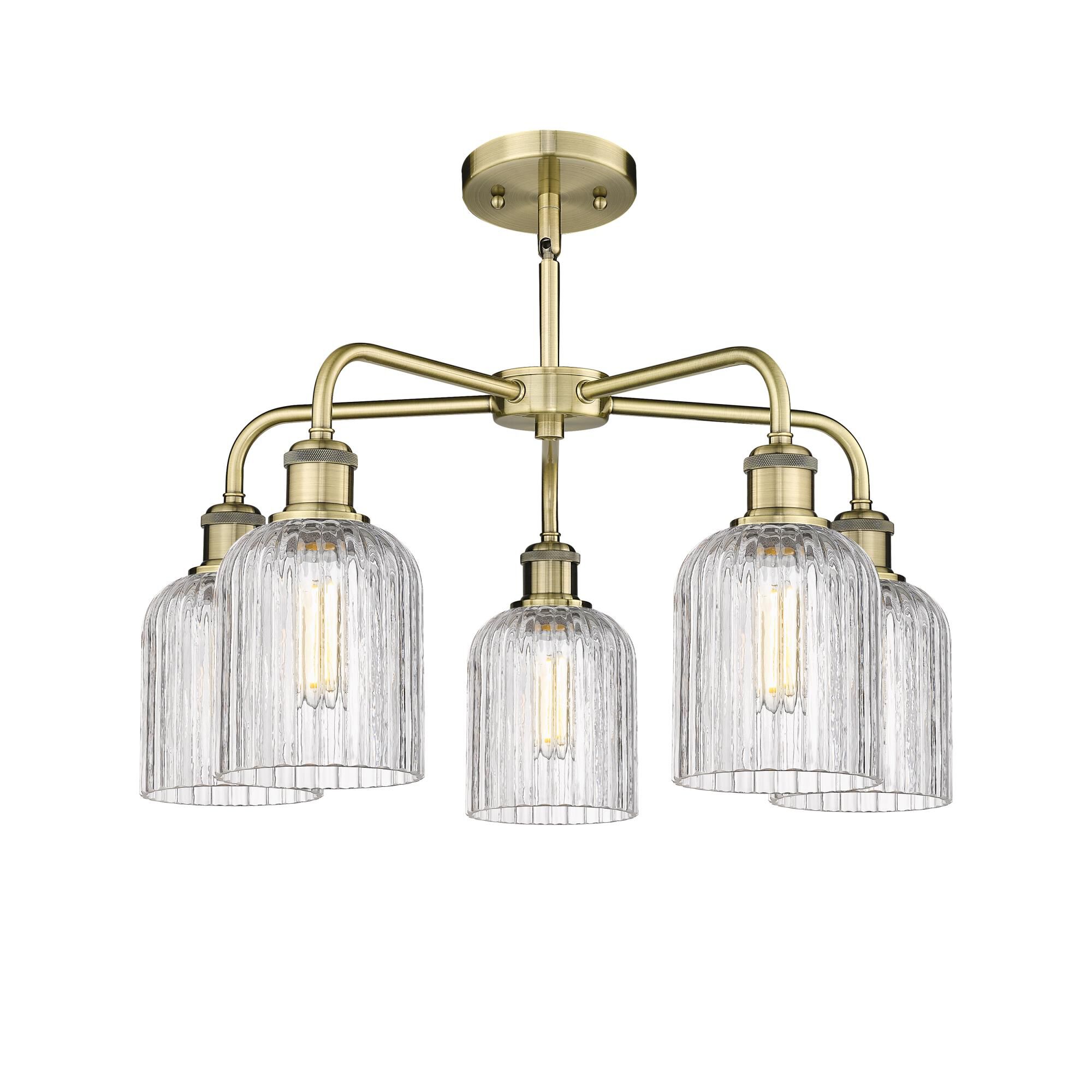 Shown in Antique Brass finish and Clear glass