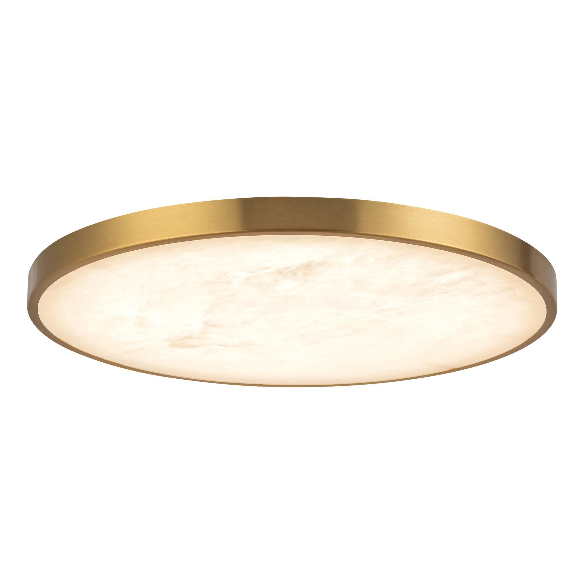 Shown in Brushed Gold finish and Alabaster glass