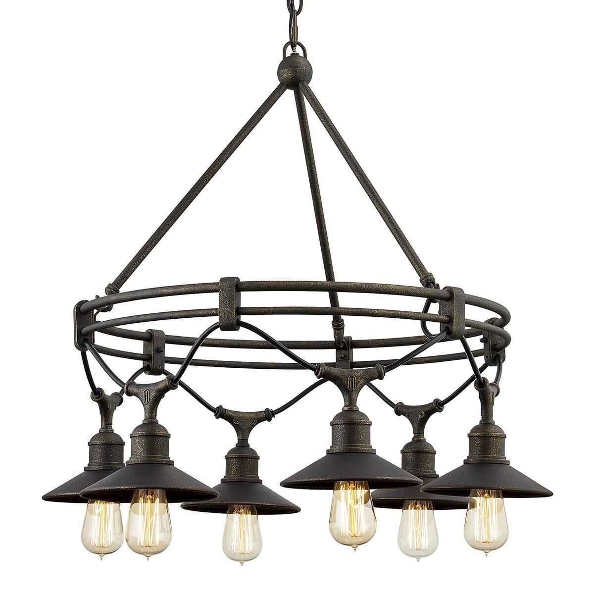 Shelton 30 Inch 6 Light Chandelier,