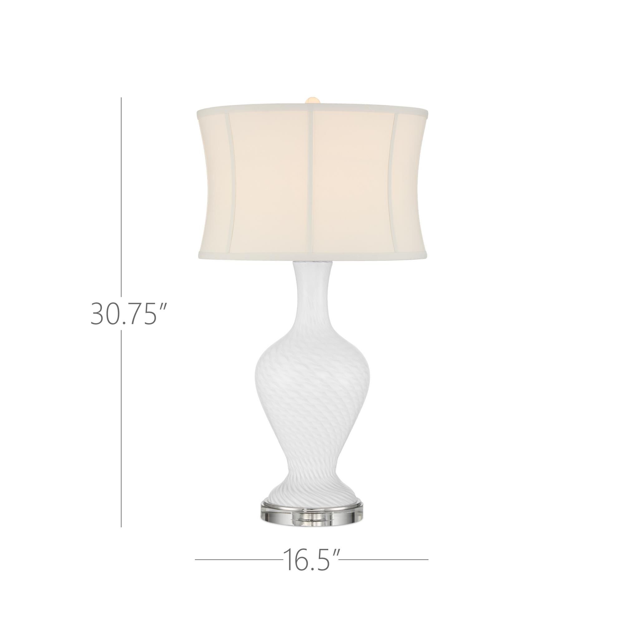 Shown in White and Clear finish and Off-White Polyester/Softback/Single Fold shade