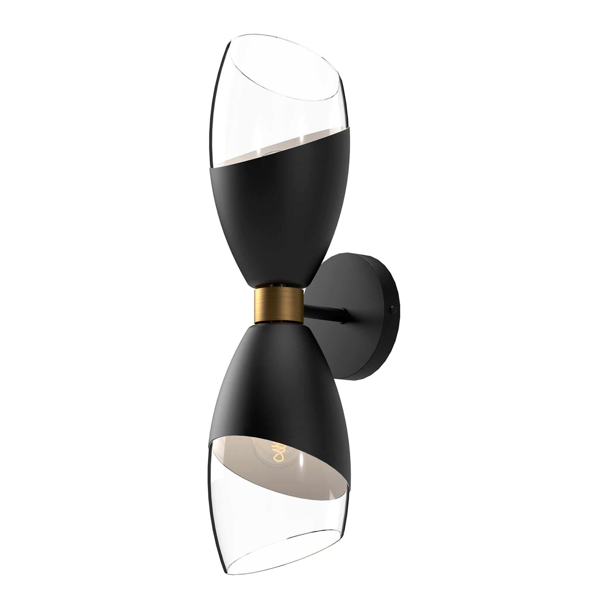 Shown in Matte Black finish and Clear glass