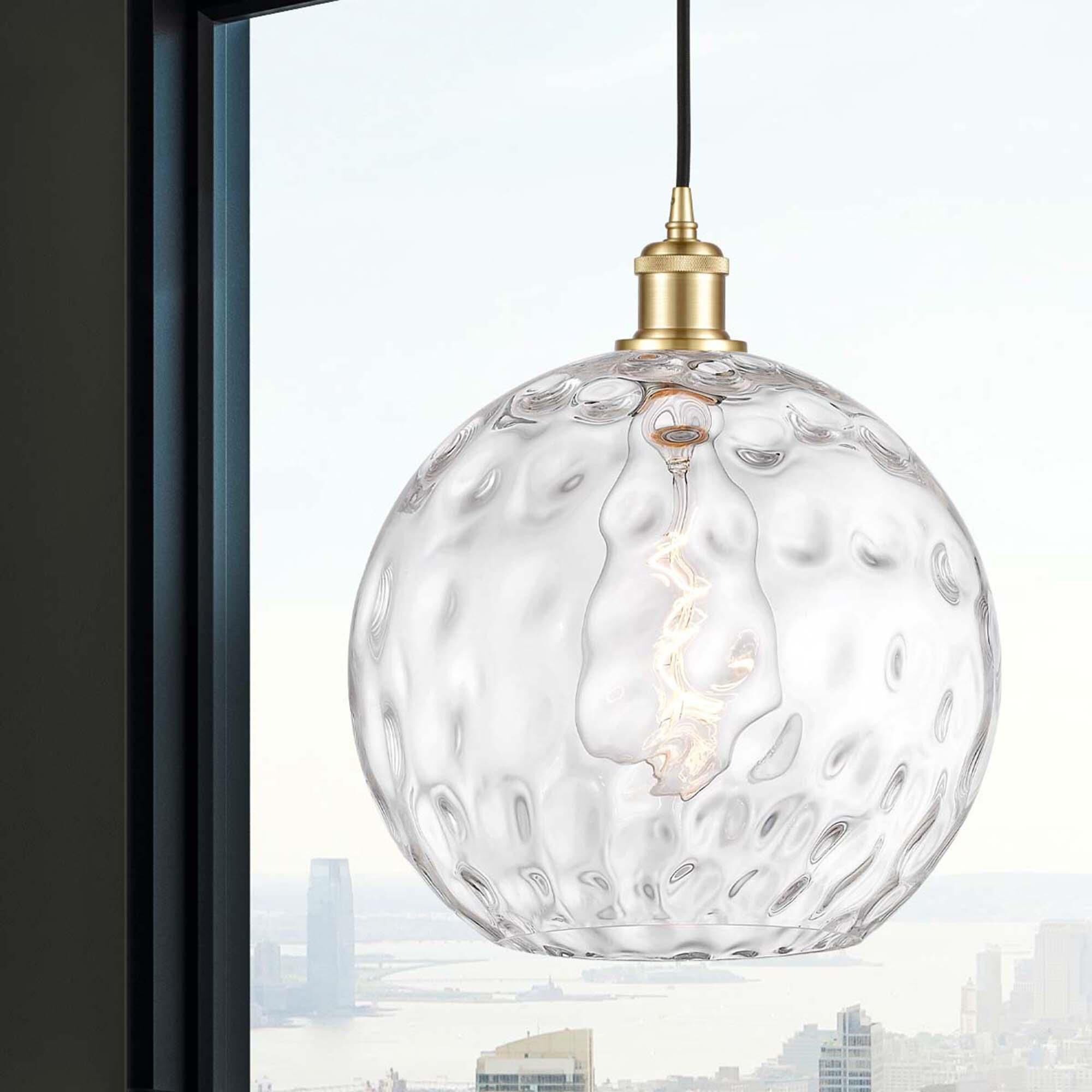 Shown in Satin Gold finish and Clear glass