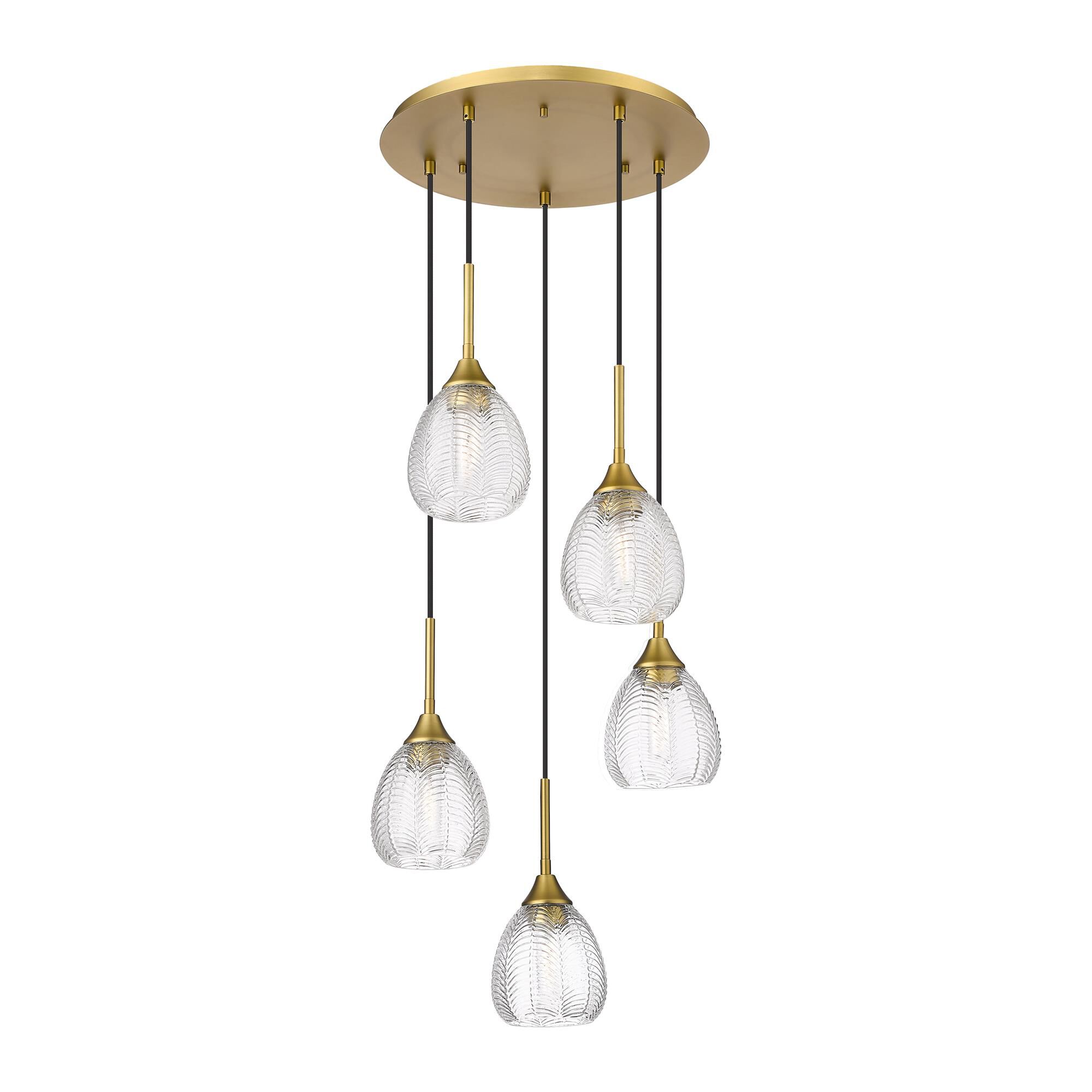 Shown in Brushed Brass finish and Clear shade