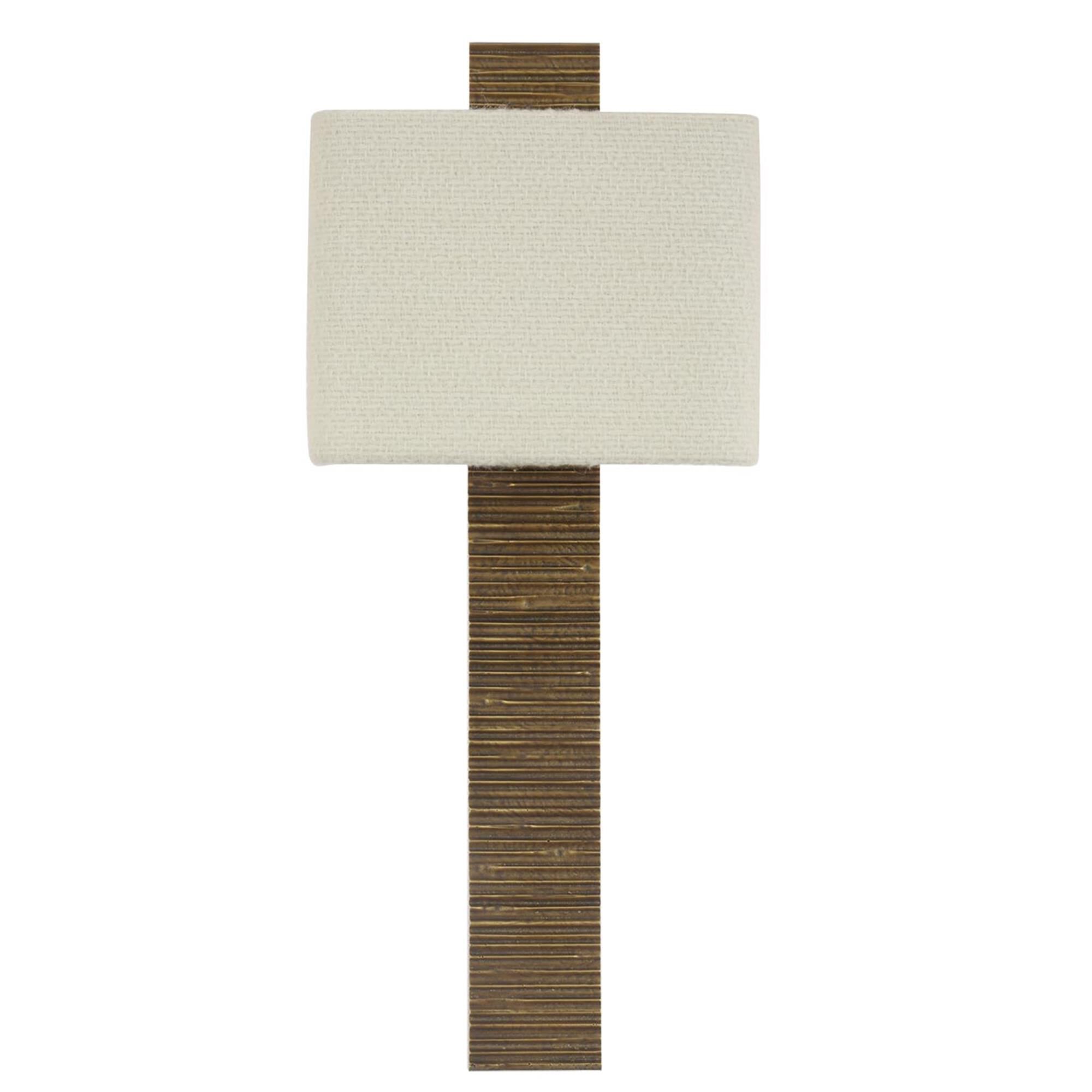 Shown in Ridged Tombac finish and Boucle Rectangle shade