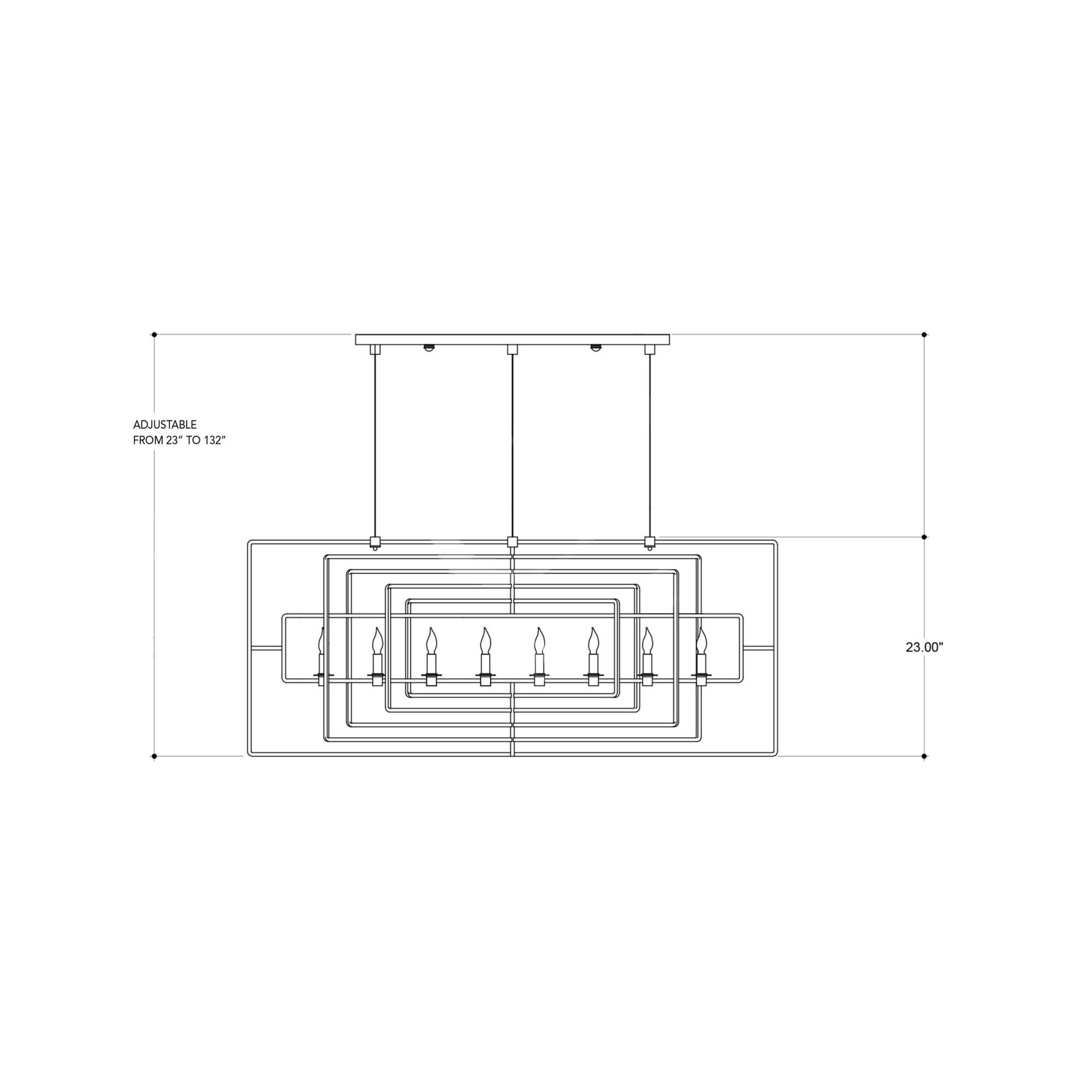 Metro 54 Inch 8 Light Linear Suspension Light by Currey and Company