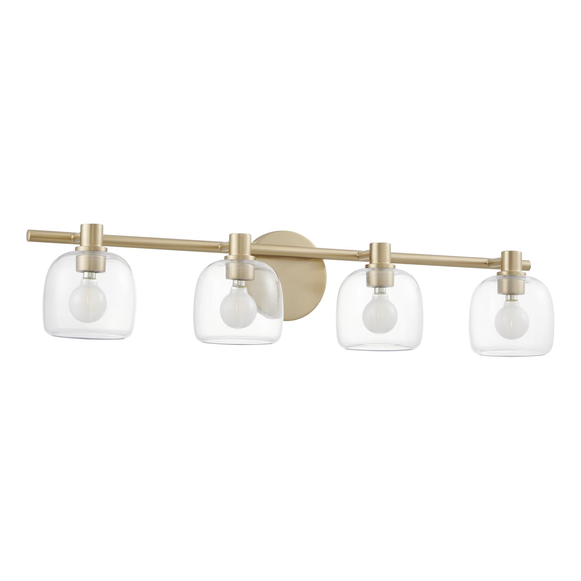 Shown in Champagne Gold finish and Clear glass
