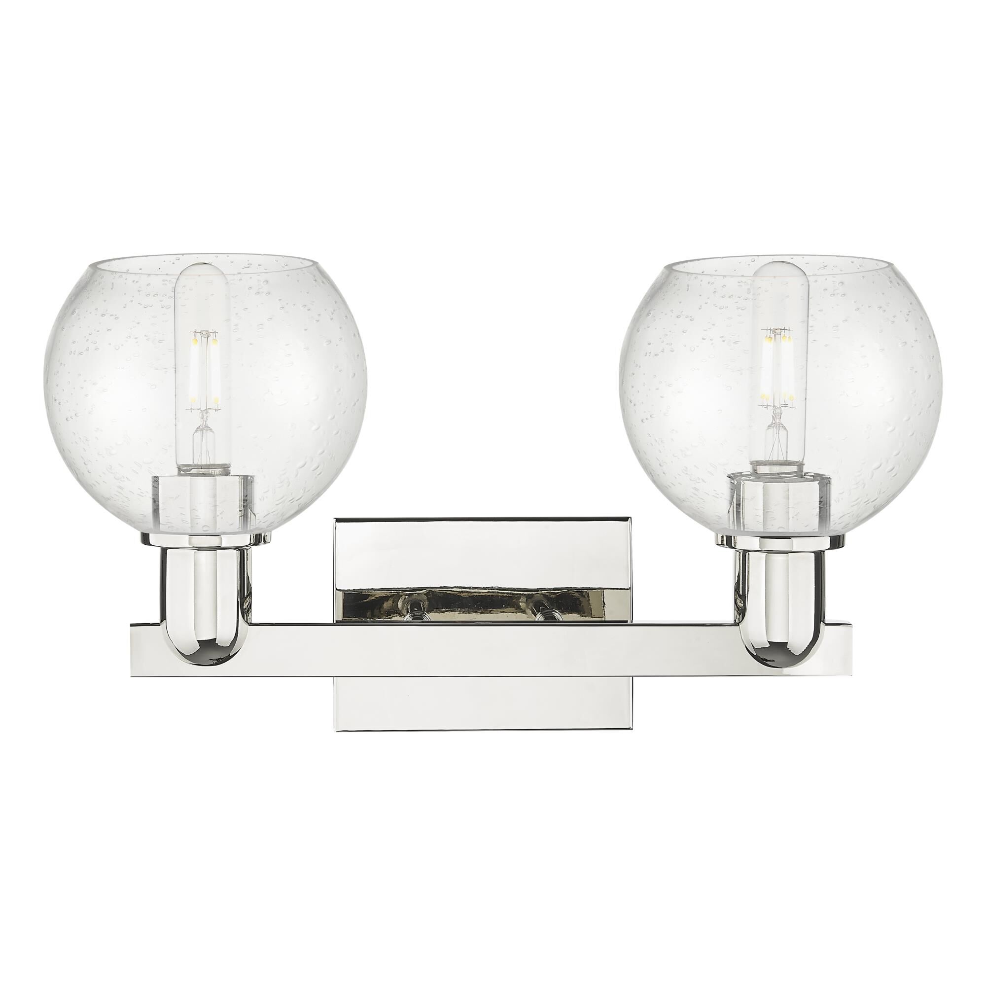 Shown in Polished Nickel finish and Seedy glass