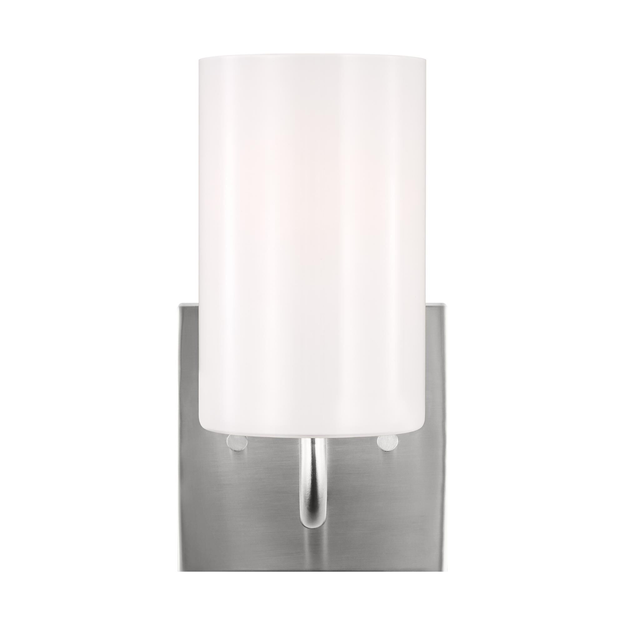 Shown in Brushed Steel finish and Clear Outside / Painted White Inside Glass shade