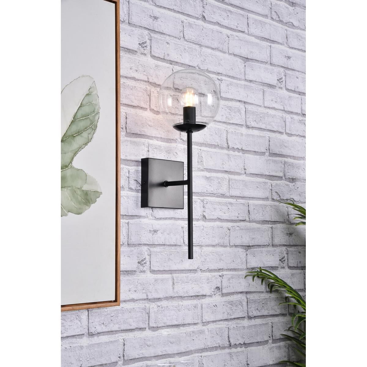 Shown in Black finish and Clear glass