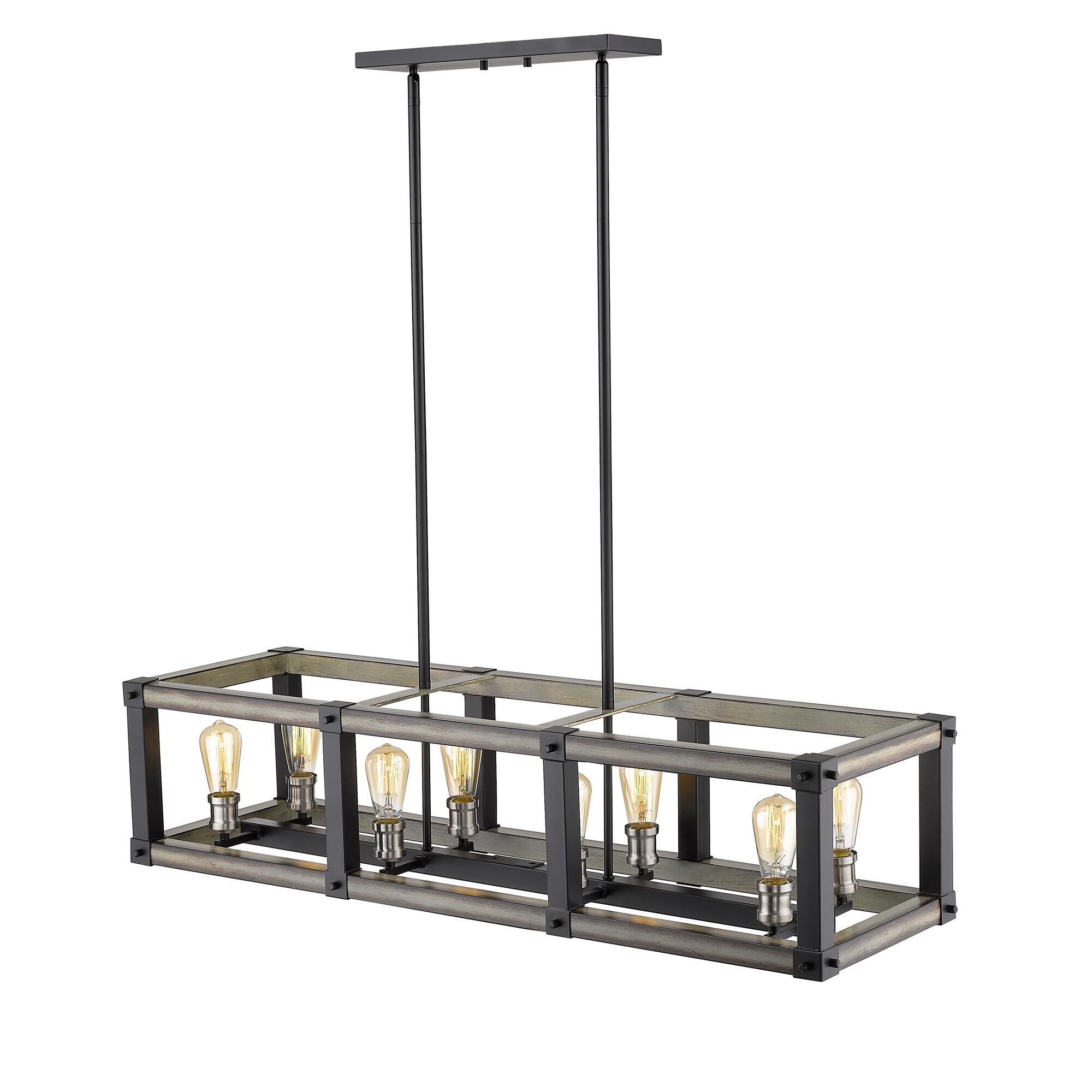Shown in Ashen Barnboard finish and --- glass and --- shade