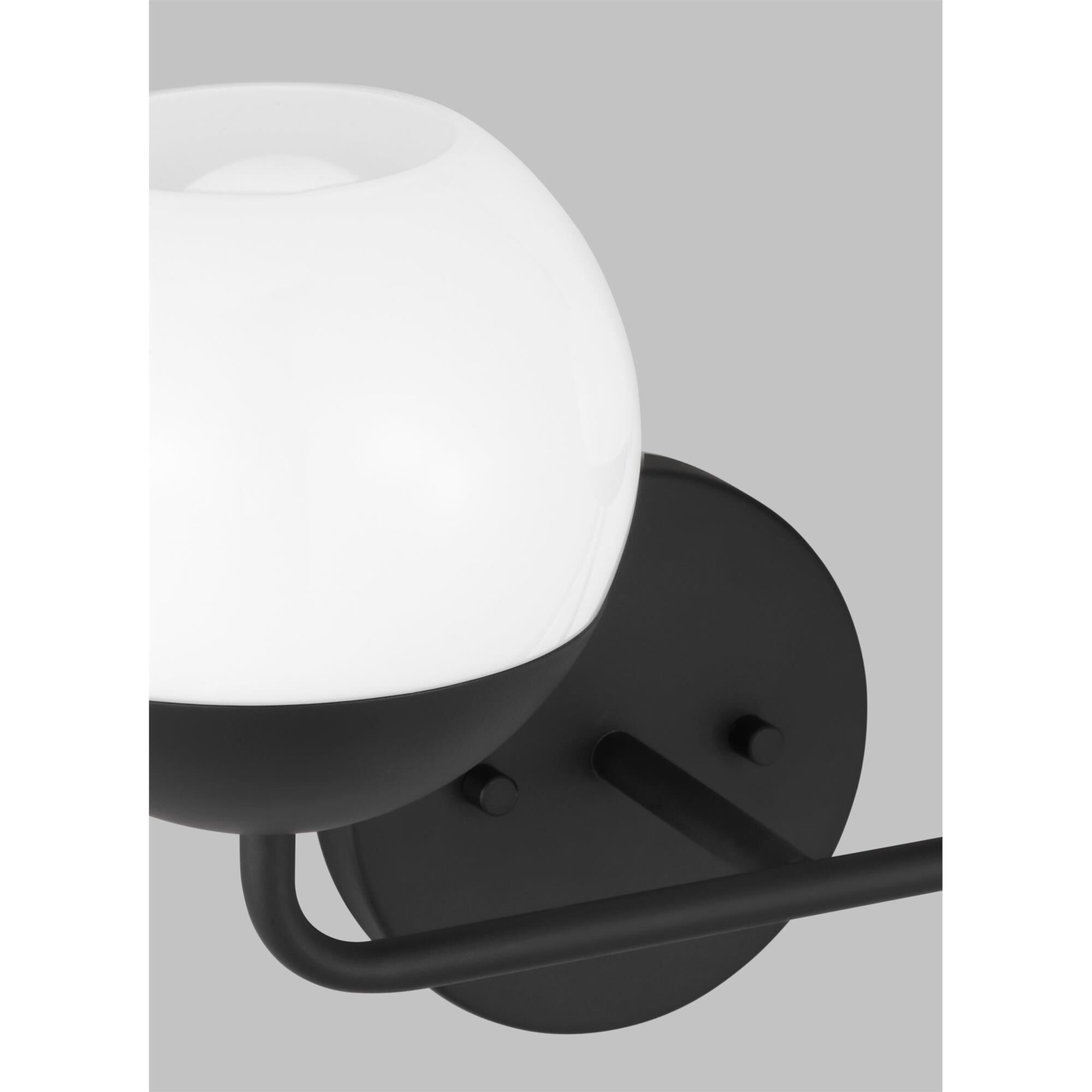 Shown in Midnight Black finish and Milk glass and Milk Glass s shade