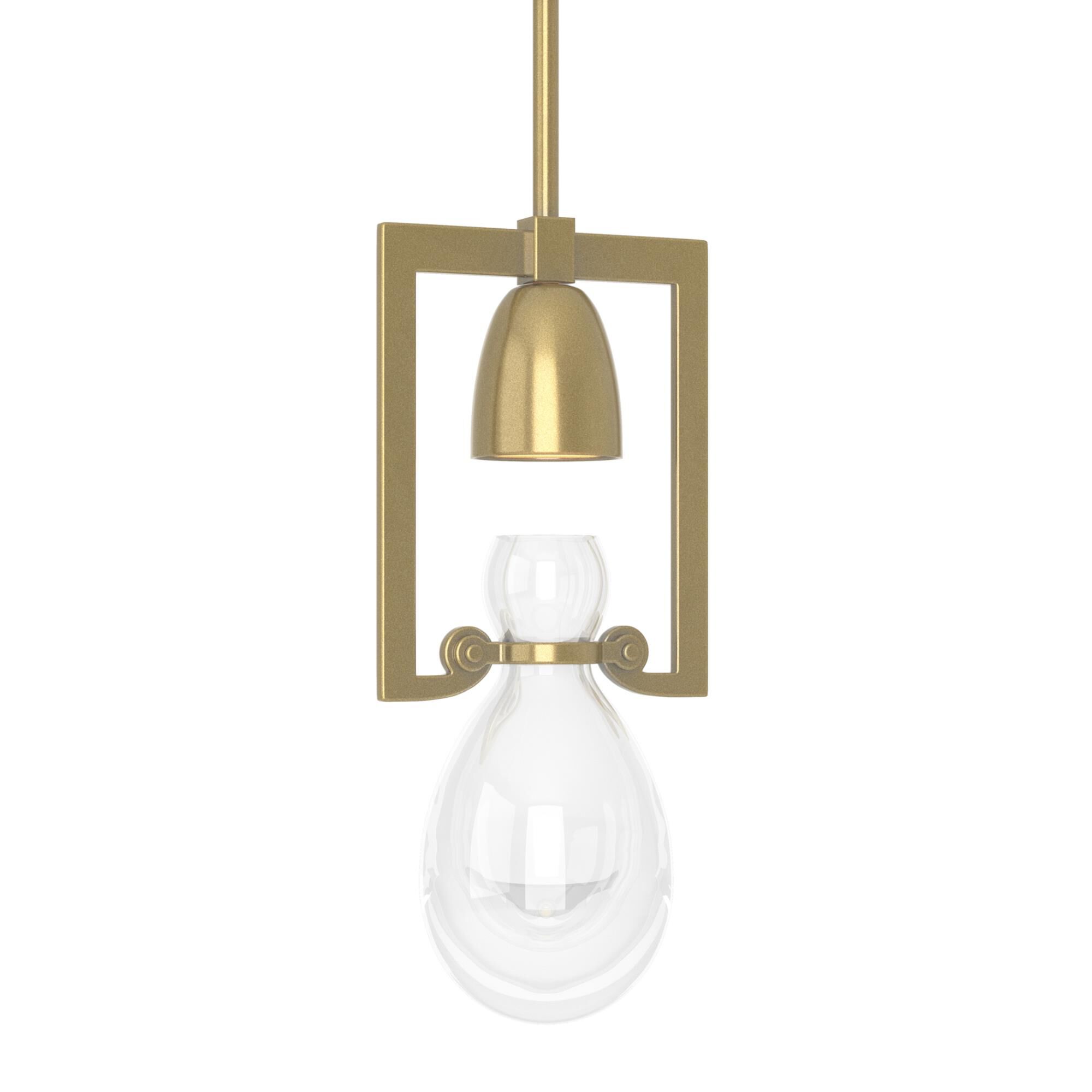 Shown in Modern Brass finish and Clear (Zm) glass