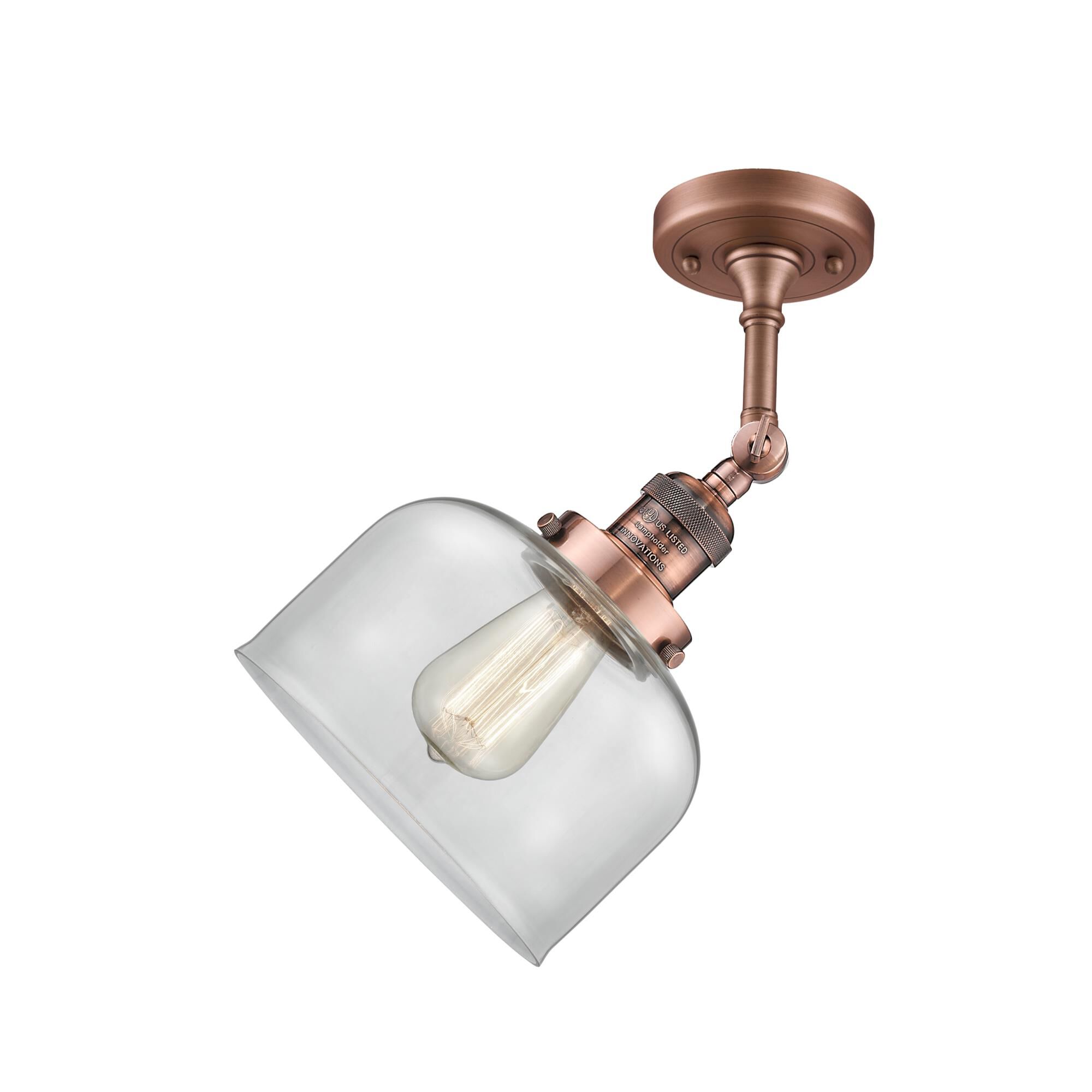 Shown in Antique Copper finish and Clear glass