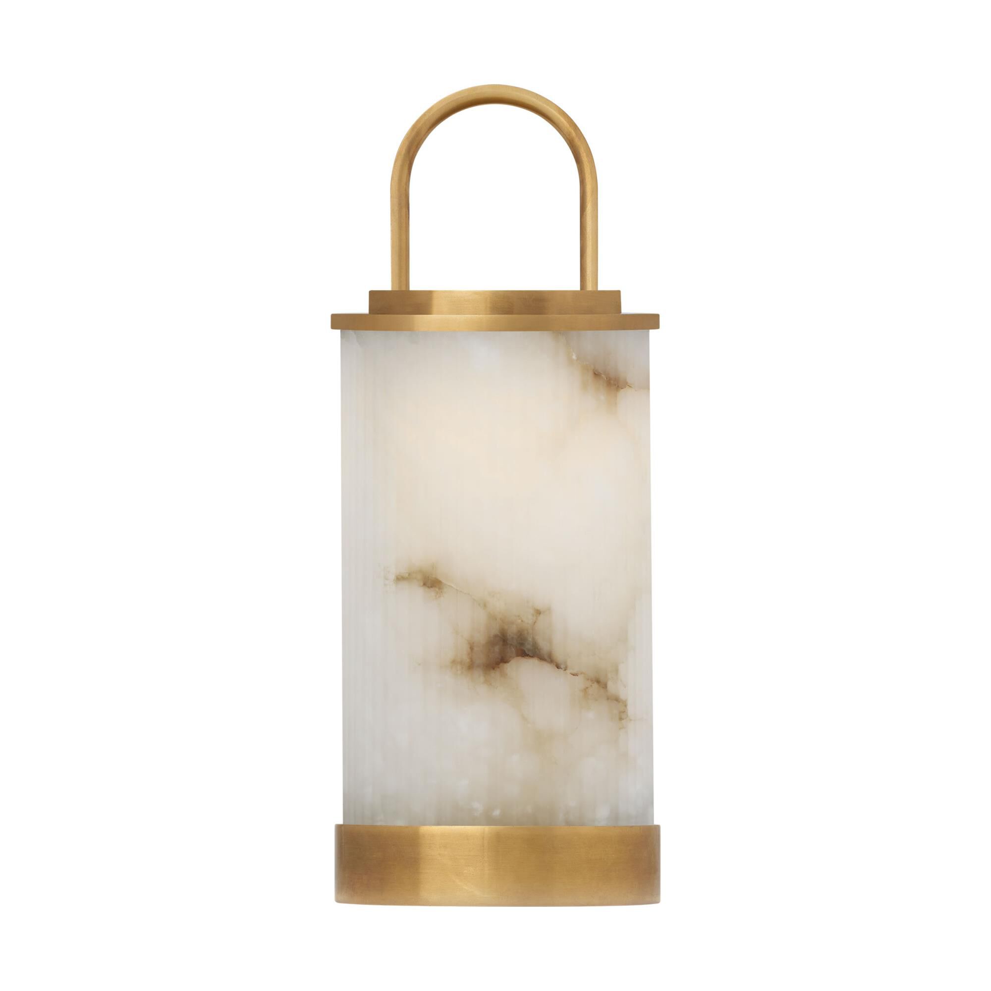Shown in Hand Rubbed Antique Brass finish and Alabaster glass