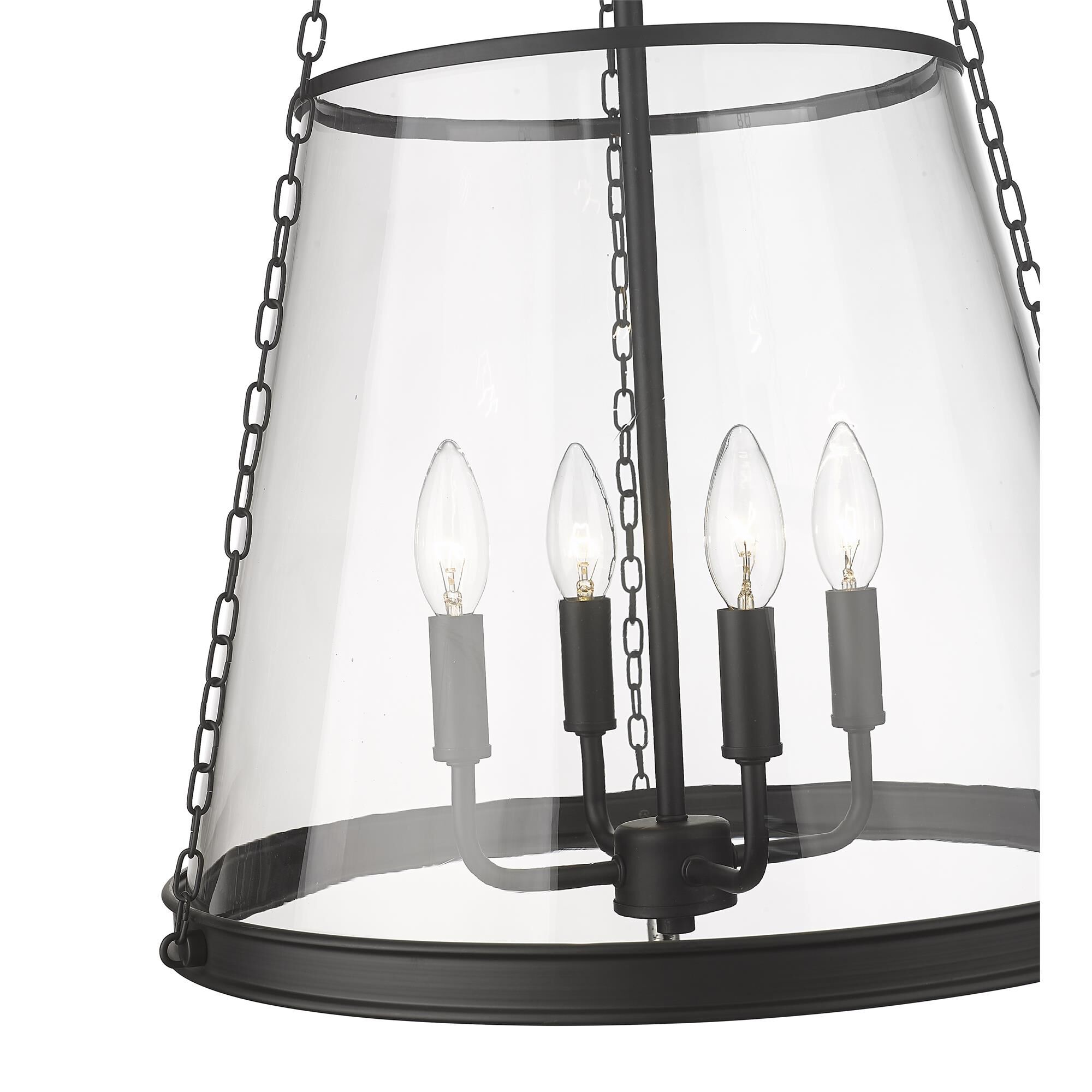 Shown in Matte Black finish and Clear glass