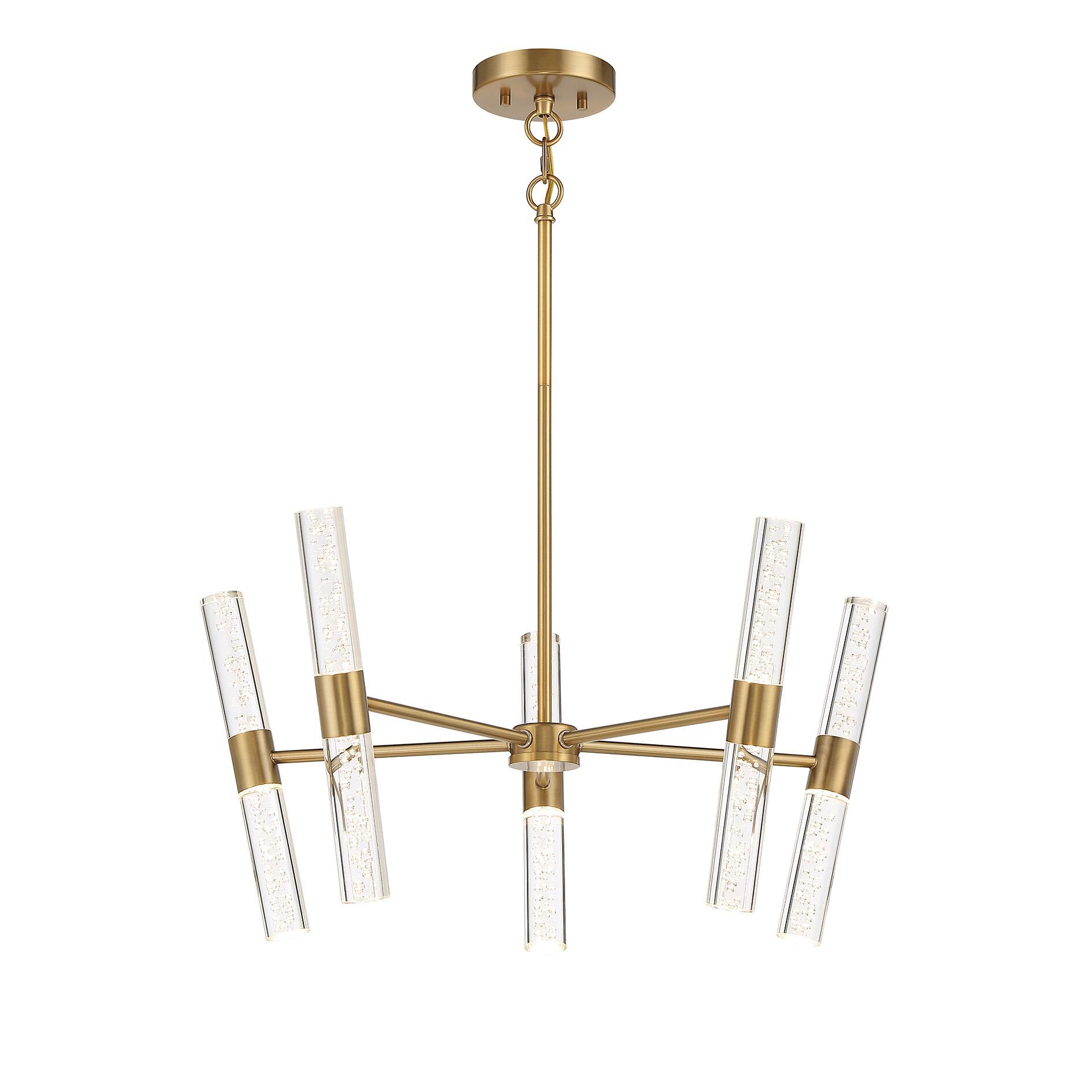 Shown in Warm Brass finish and Bubble glass and Glass shade