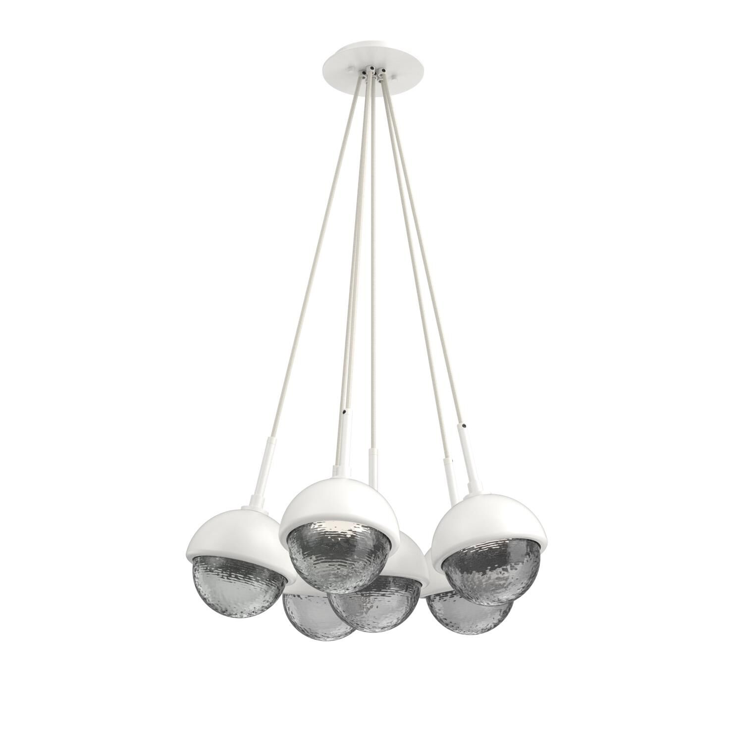 Shown in Salt White finish and Smoke glass and Metal Shade Matching Finish accent