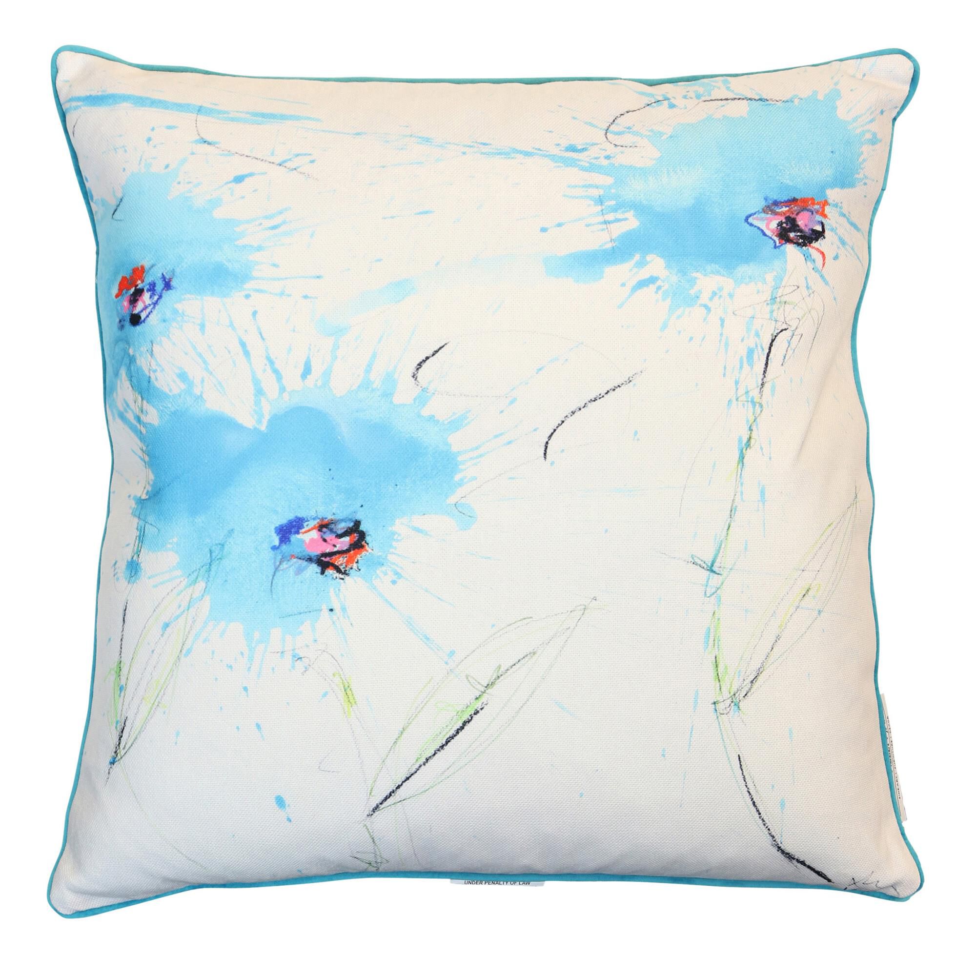 Austin Allen James Azure Petal Drift 24 Inch Decorative Pillow by Stylecraft