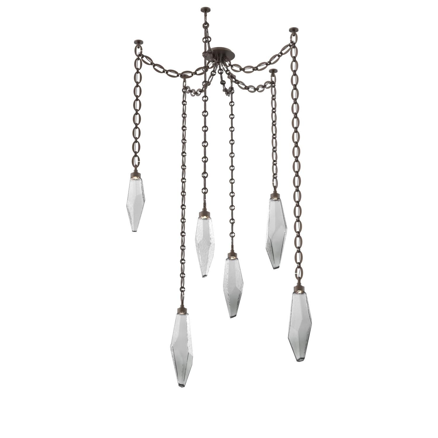 Levi Wilson Rock Crystal 14 Inch Multi Pendant Light by Hammerton Studio