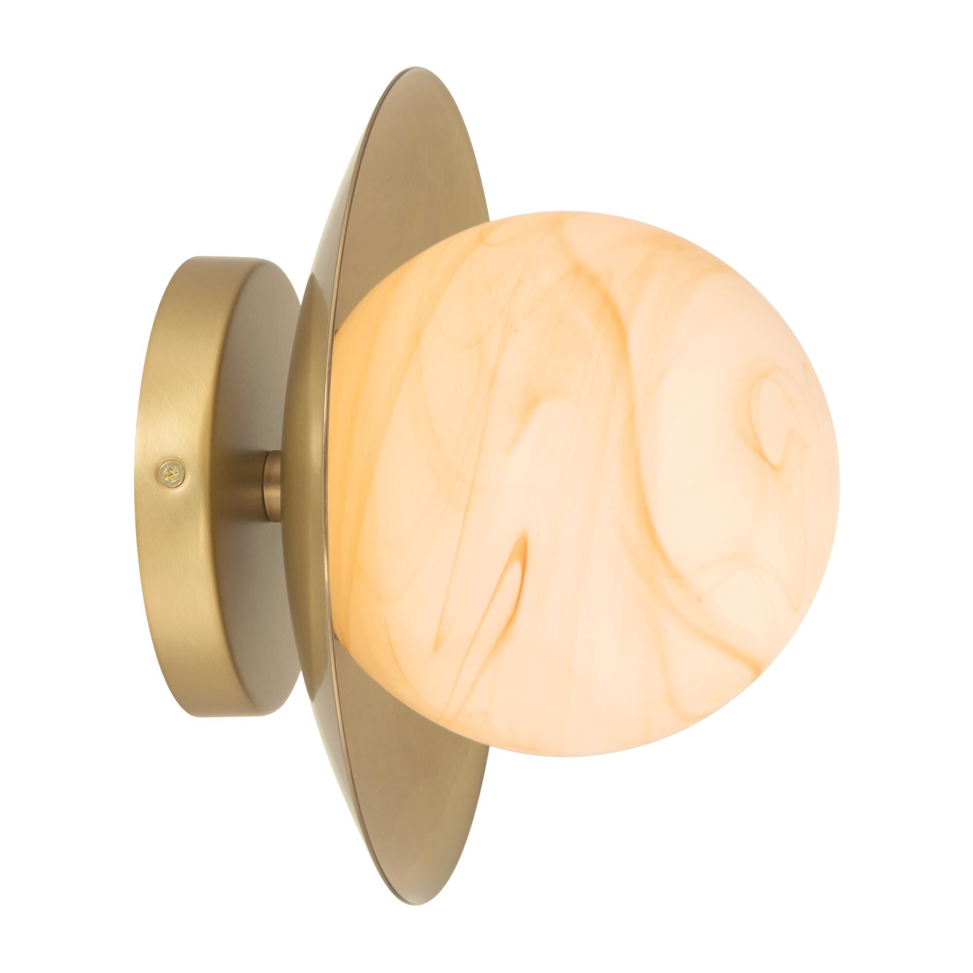 Shown in Legacy Brass finish and Etched Amber Swirl glass