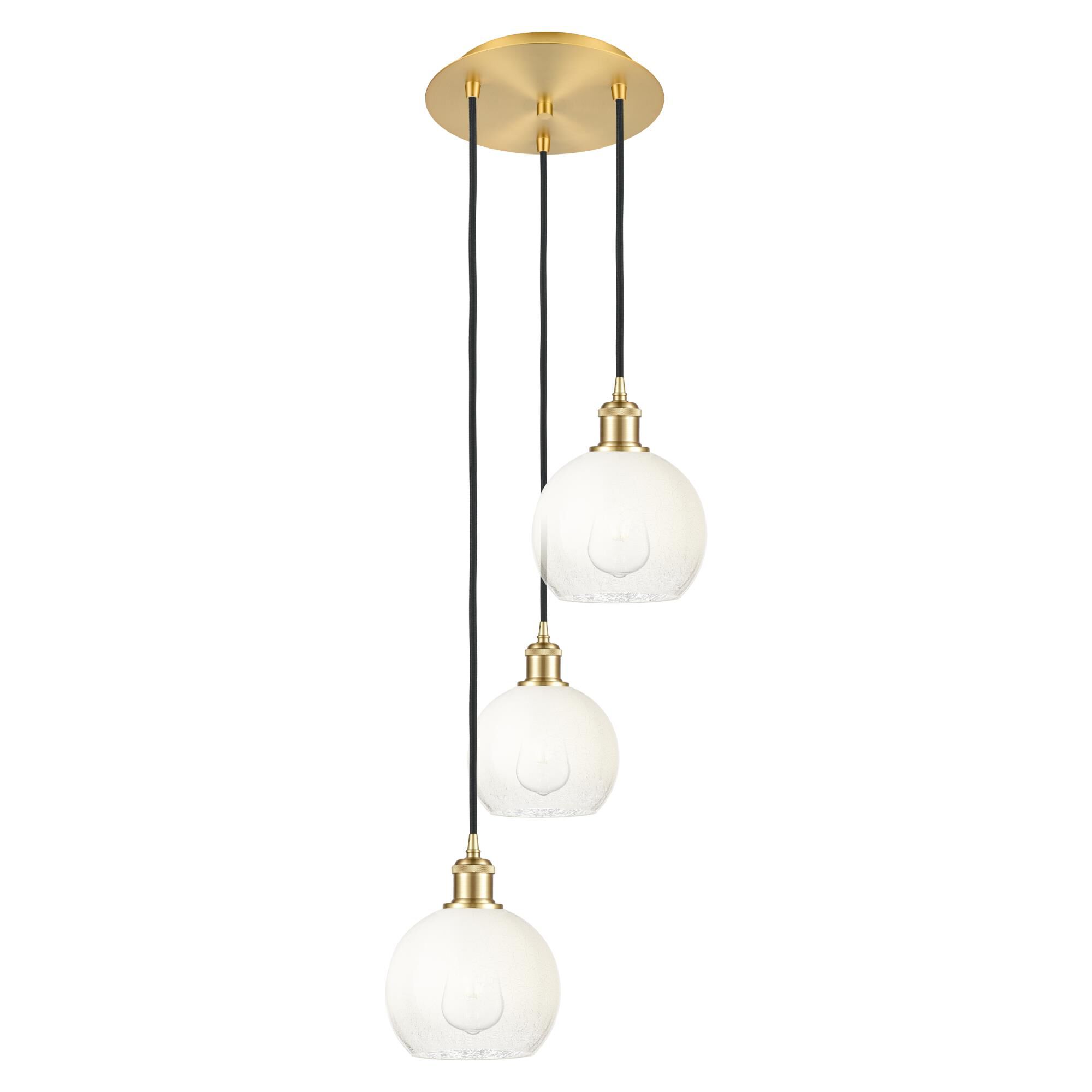 Shown in Satin Gold finish and Opal glass