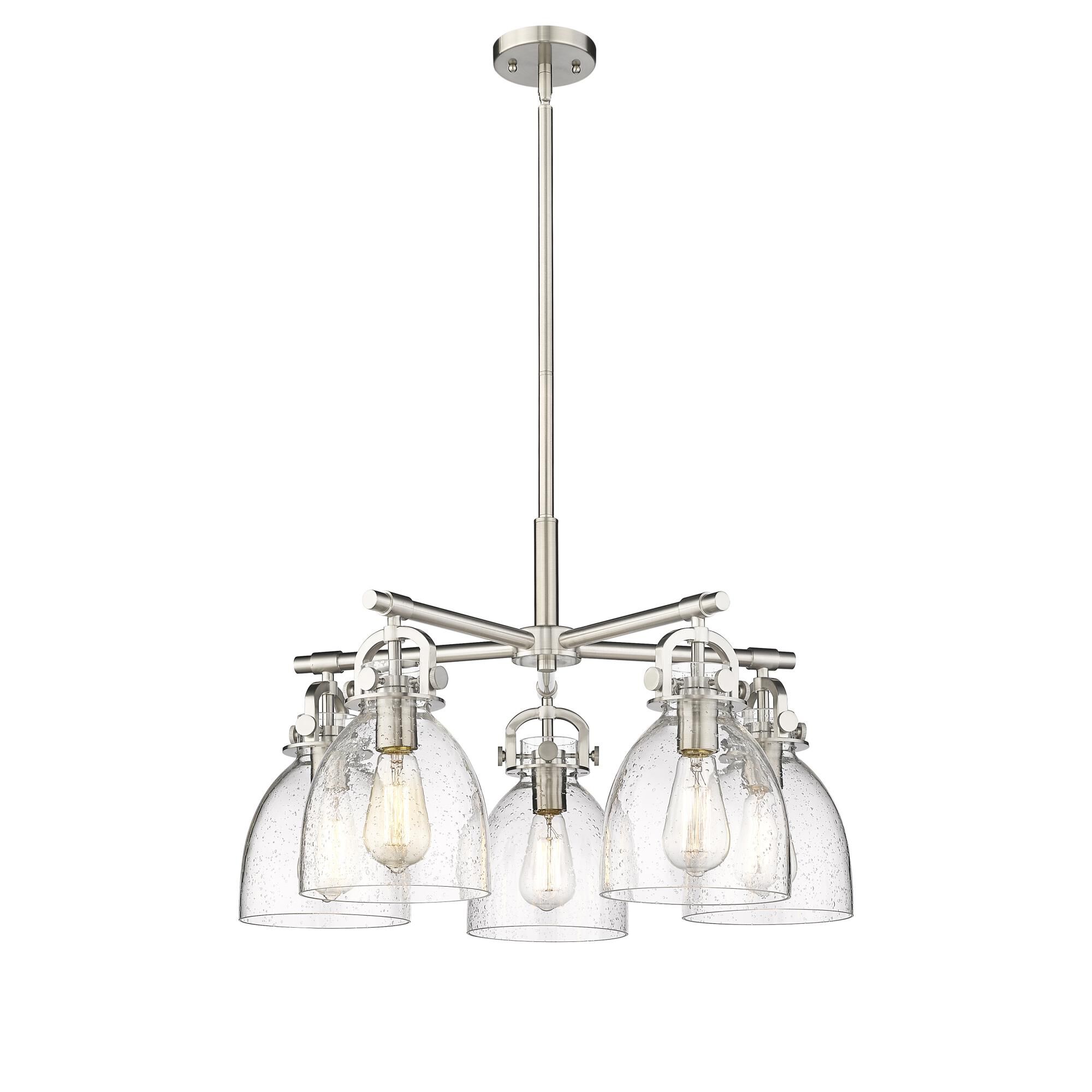 Shown in Satin Nickel finish and Seedy glass