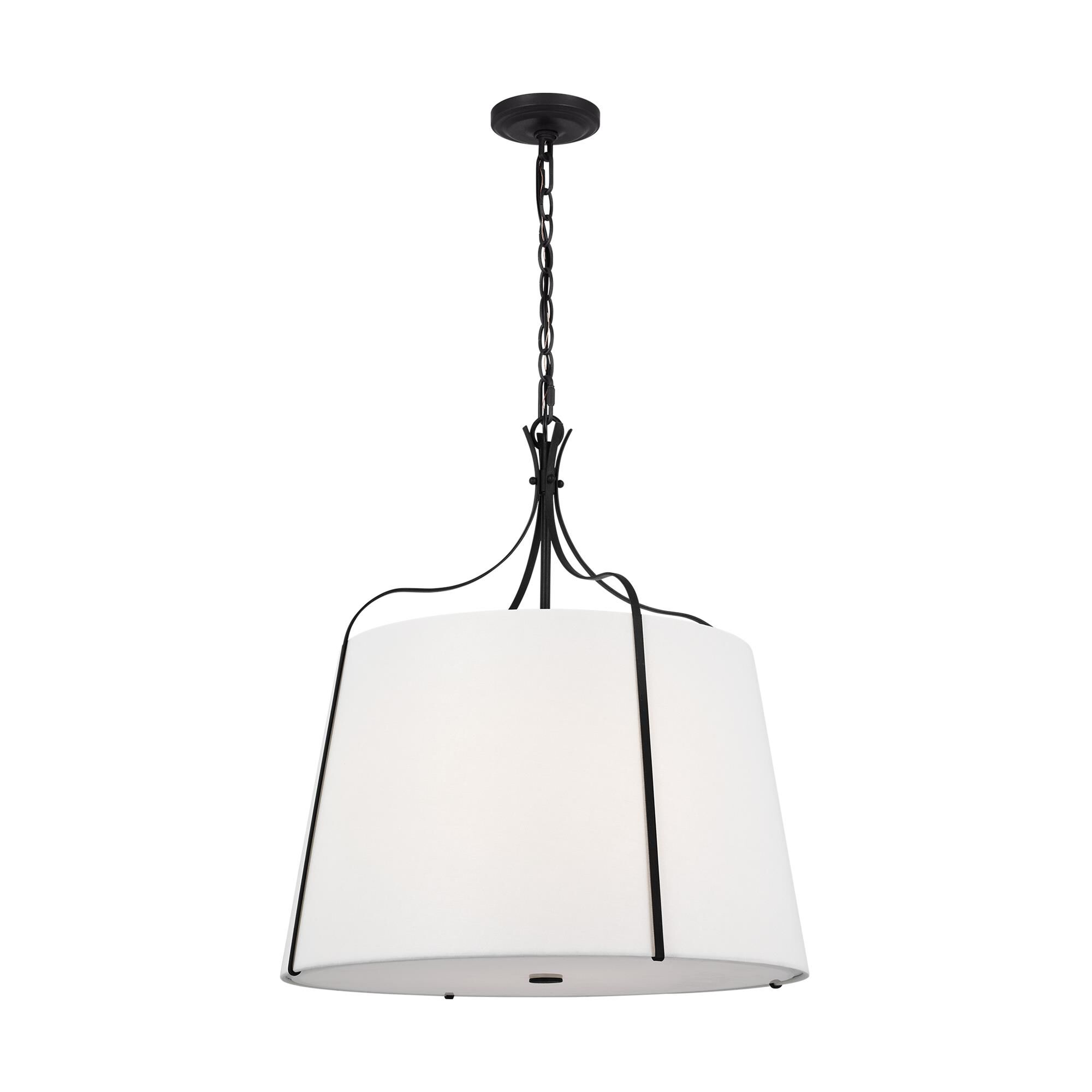 Shown in Smith Steel finish and White LinenLinen shade