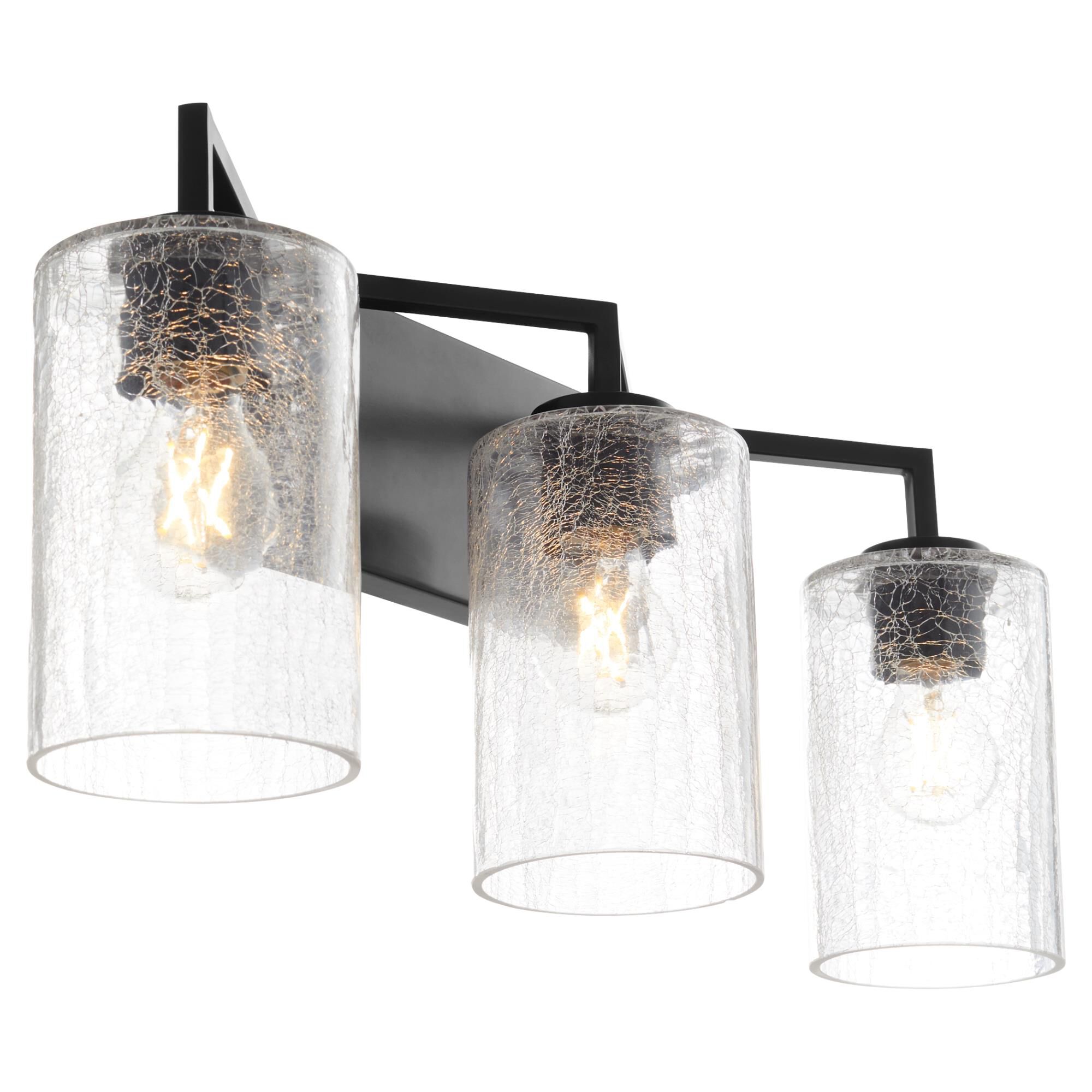 Shown in Matte Black finish and Crackle glass