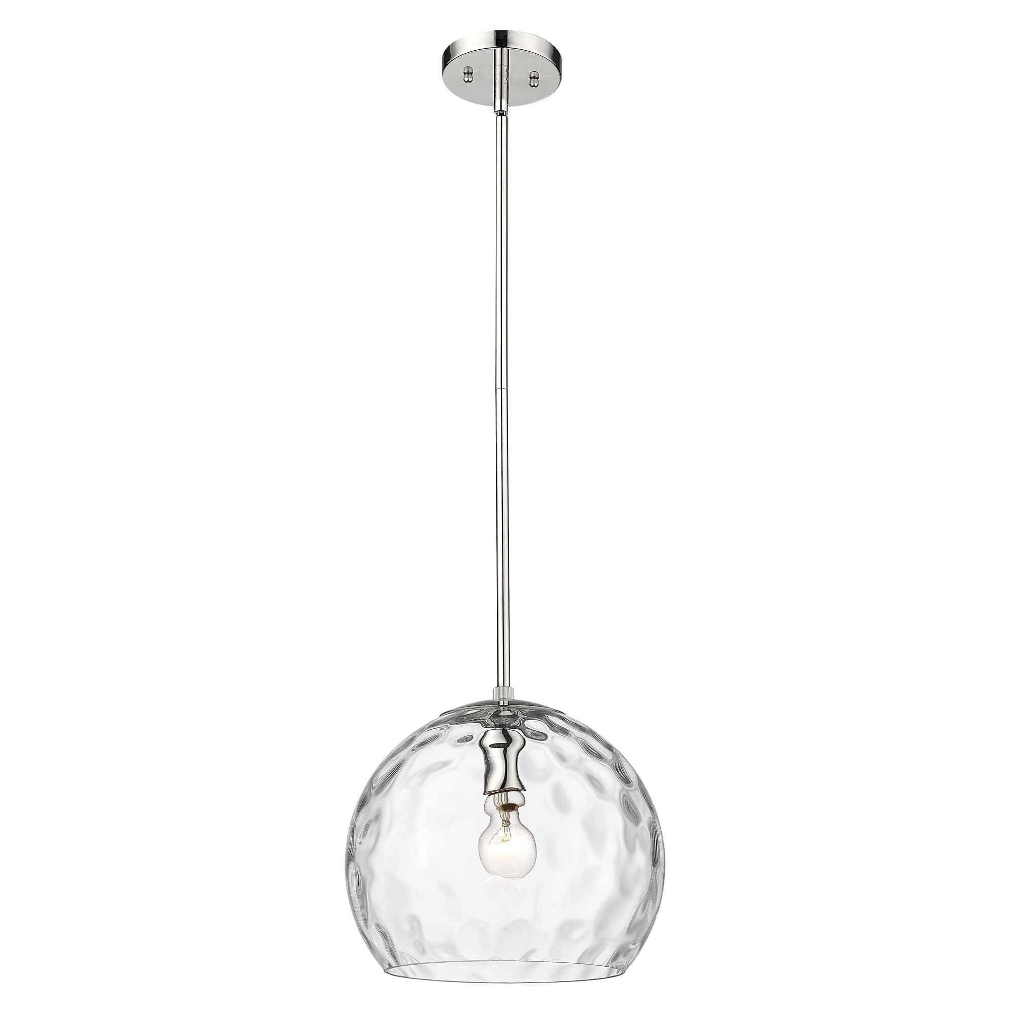 Shown in Polished Nickel finish and Rippled Water glass