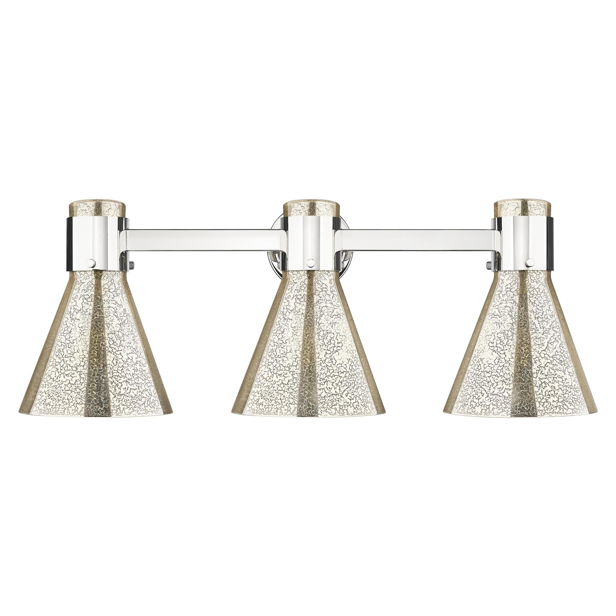 Shown in Polished Nickel finish and Mercury glass