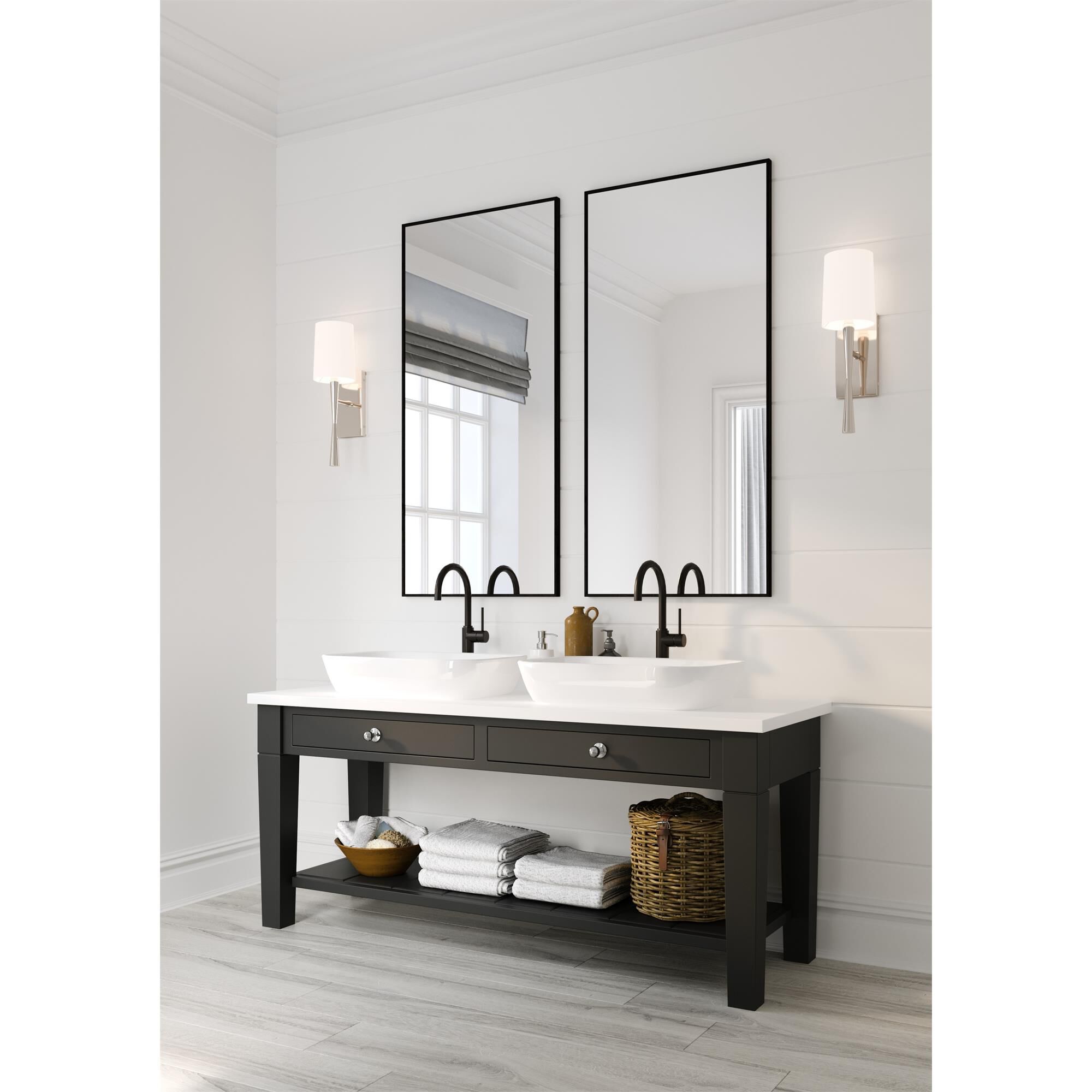 Shown in Polished Nickel finish and Silk glass and White shade