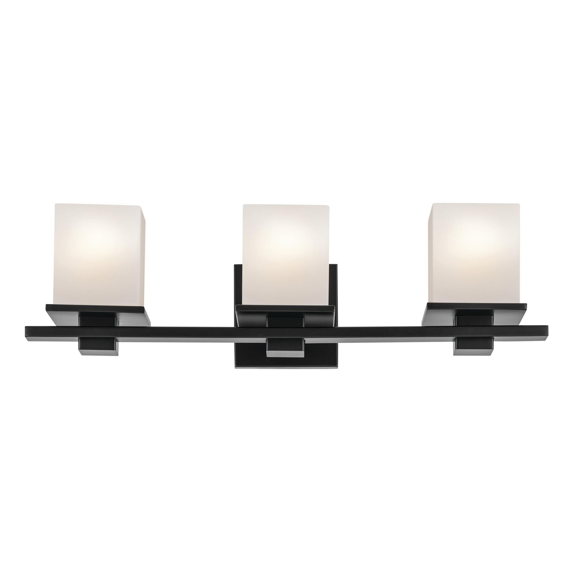 Shown in Black finish and Satin Etched Cased Opal glass