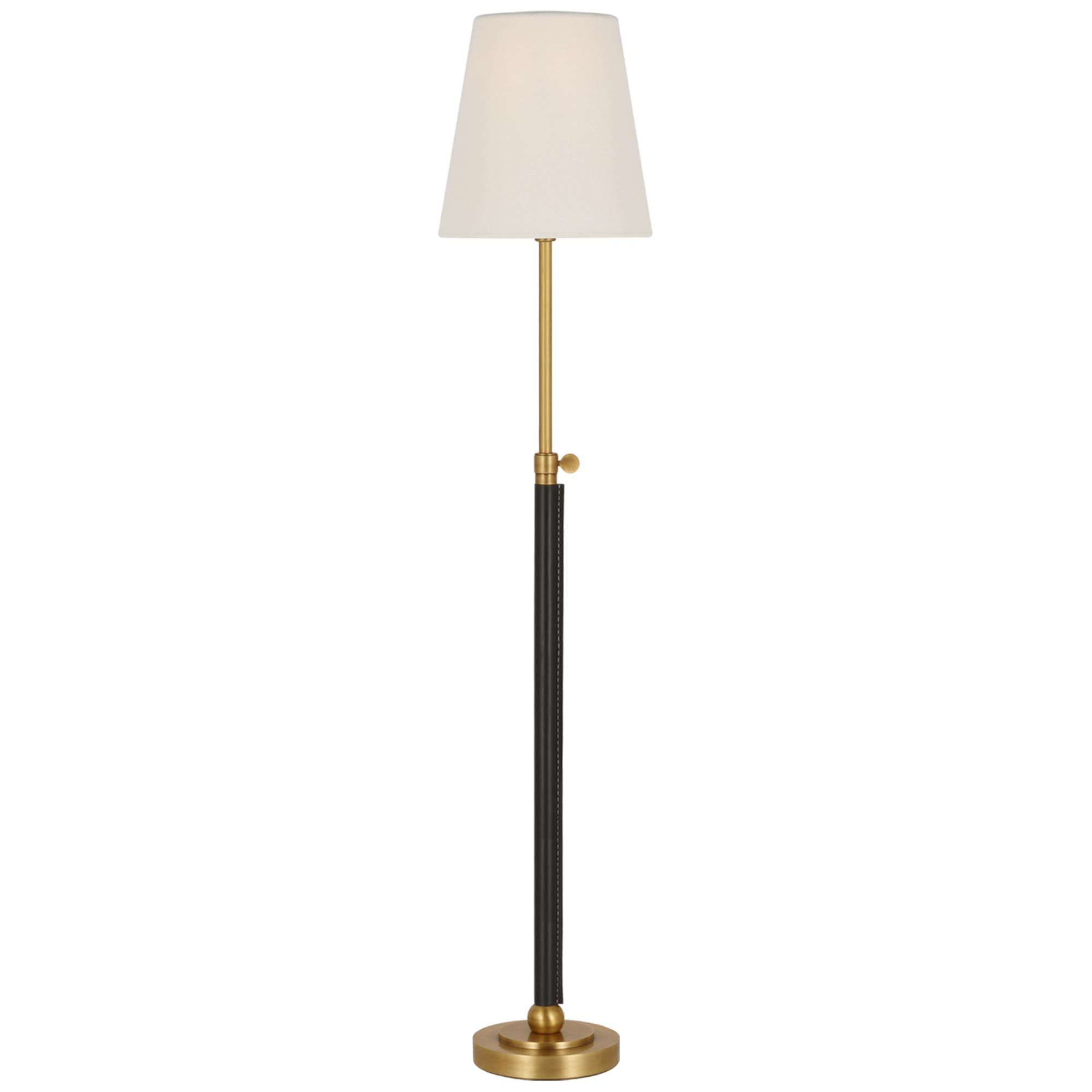 Shown in Hand-Rubbed Antique Brass and Chocolate Leather finish