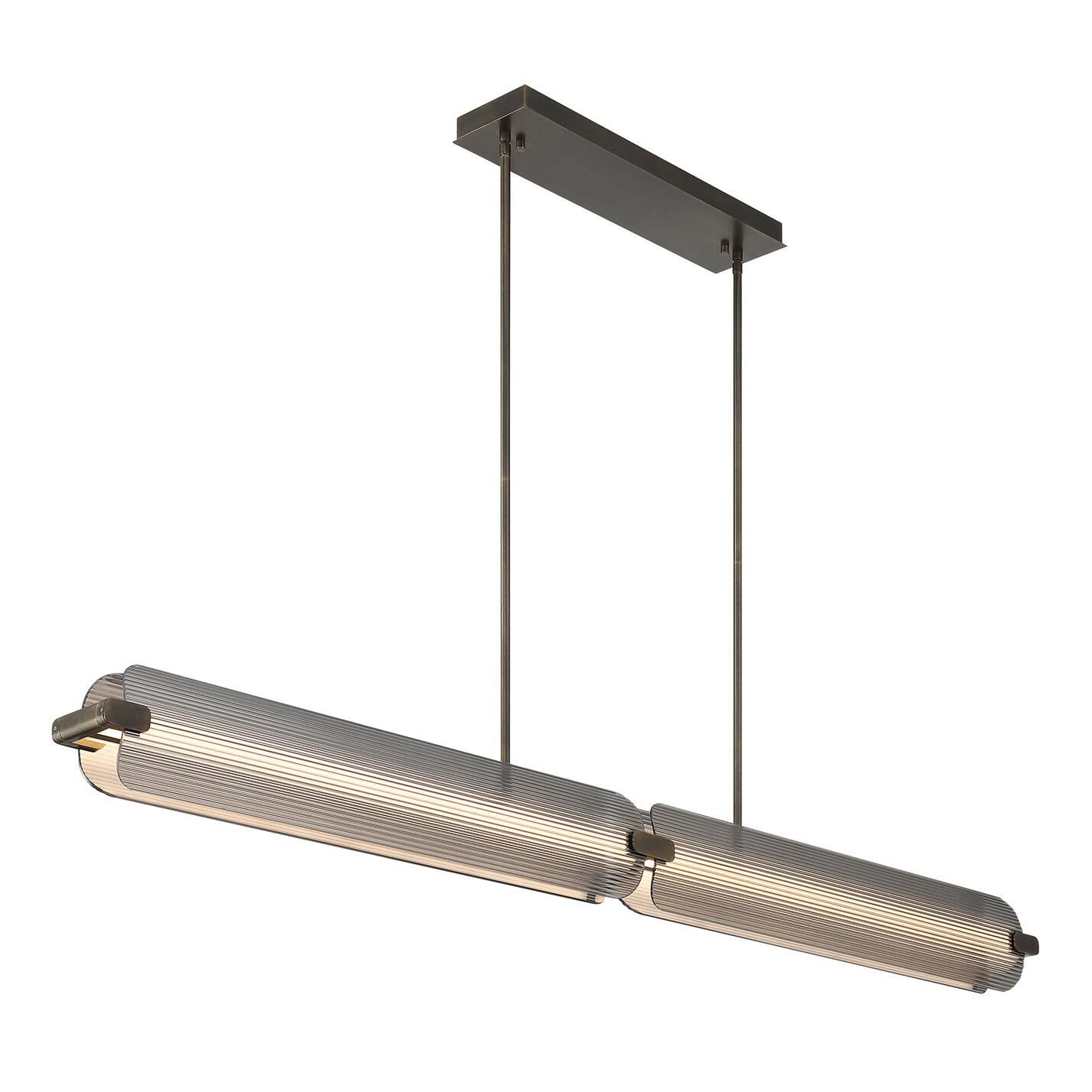 Shown in Weathered Brass finish and Smoked glass