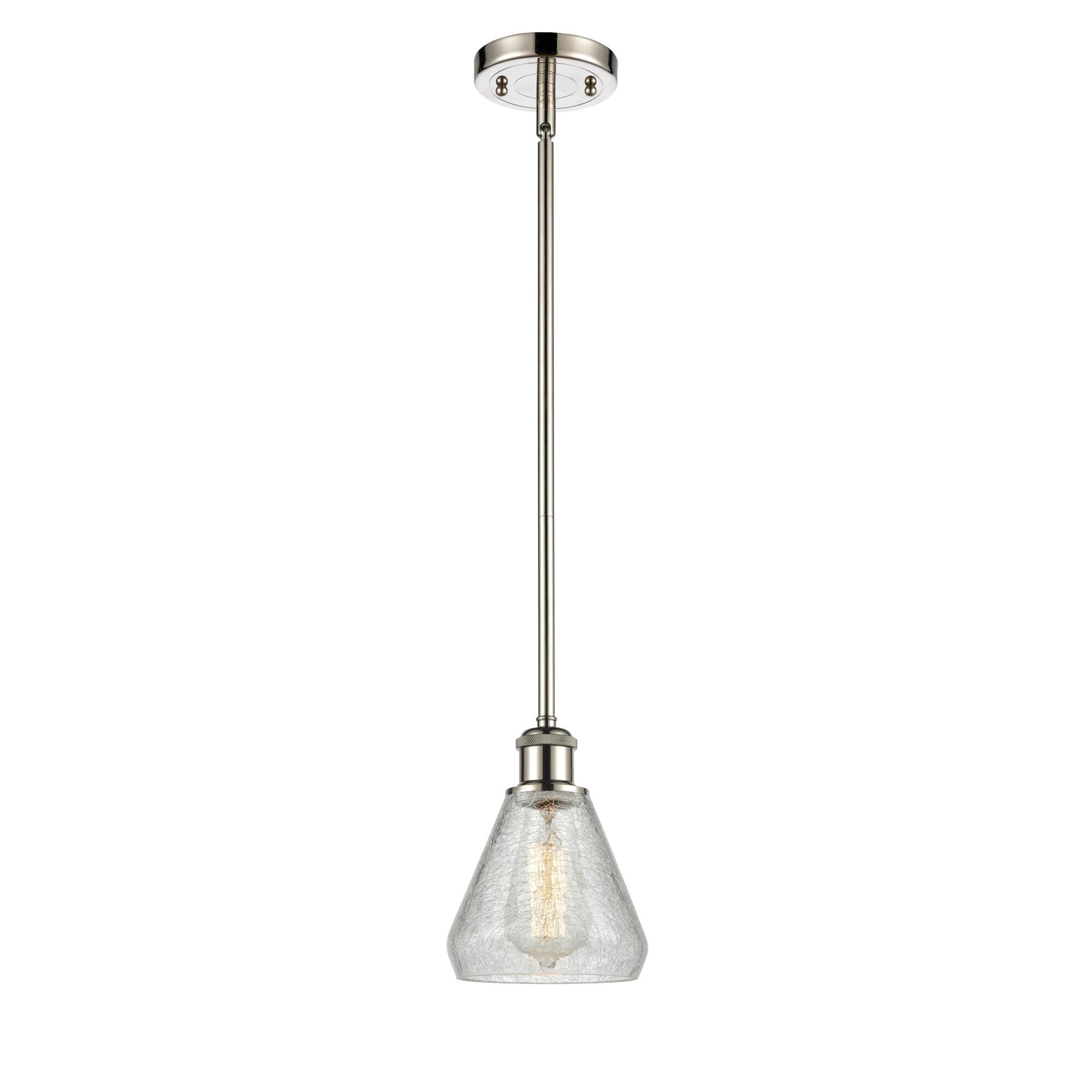 Shown in Polished Nickel finish and Cone glass and Glass shade