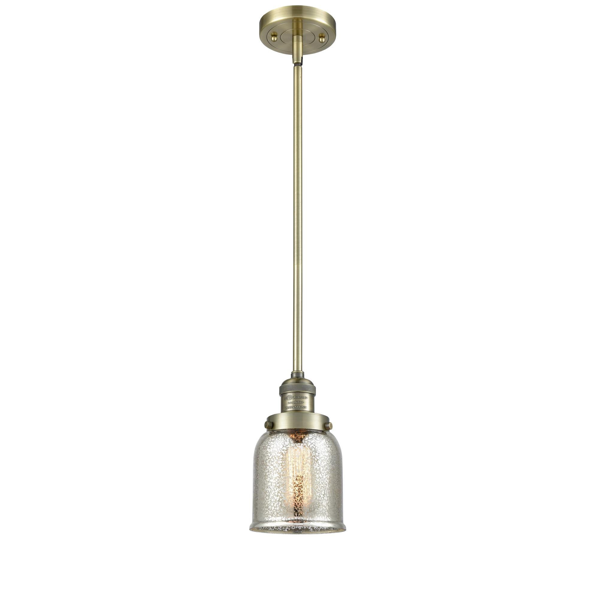Shown in Antique Brass finish and Silver Mercury glass