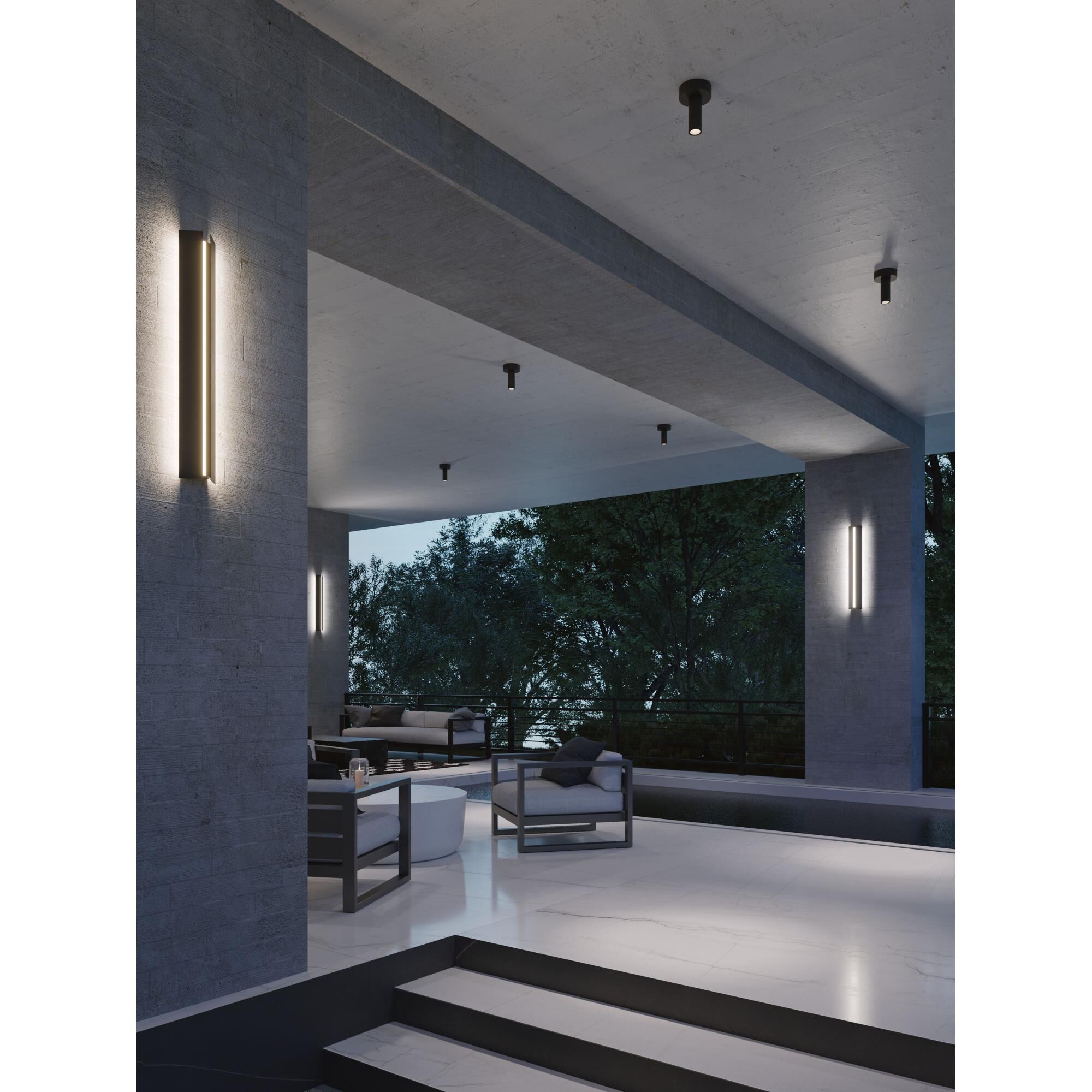 Shown in Black finish and White glass