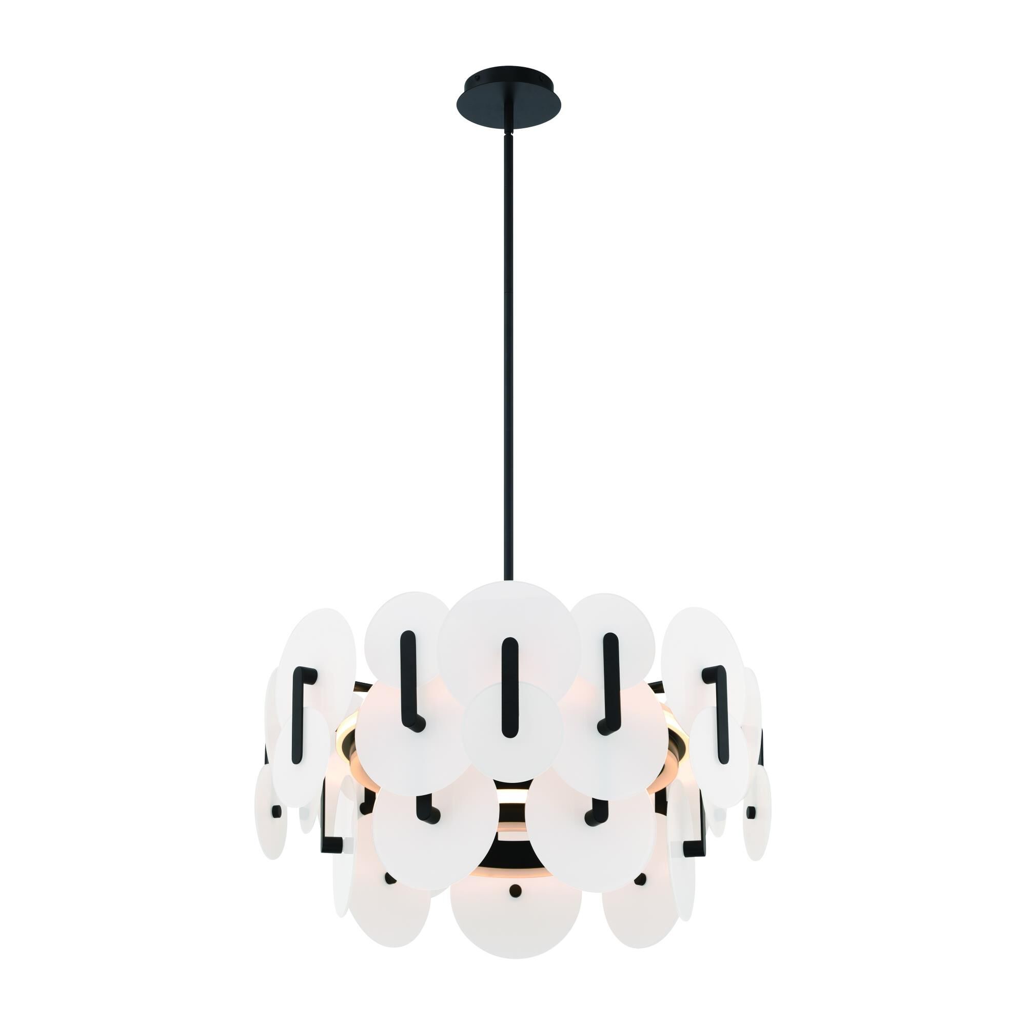 Shown in Black finish and White  glass