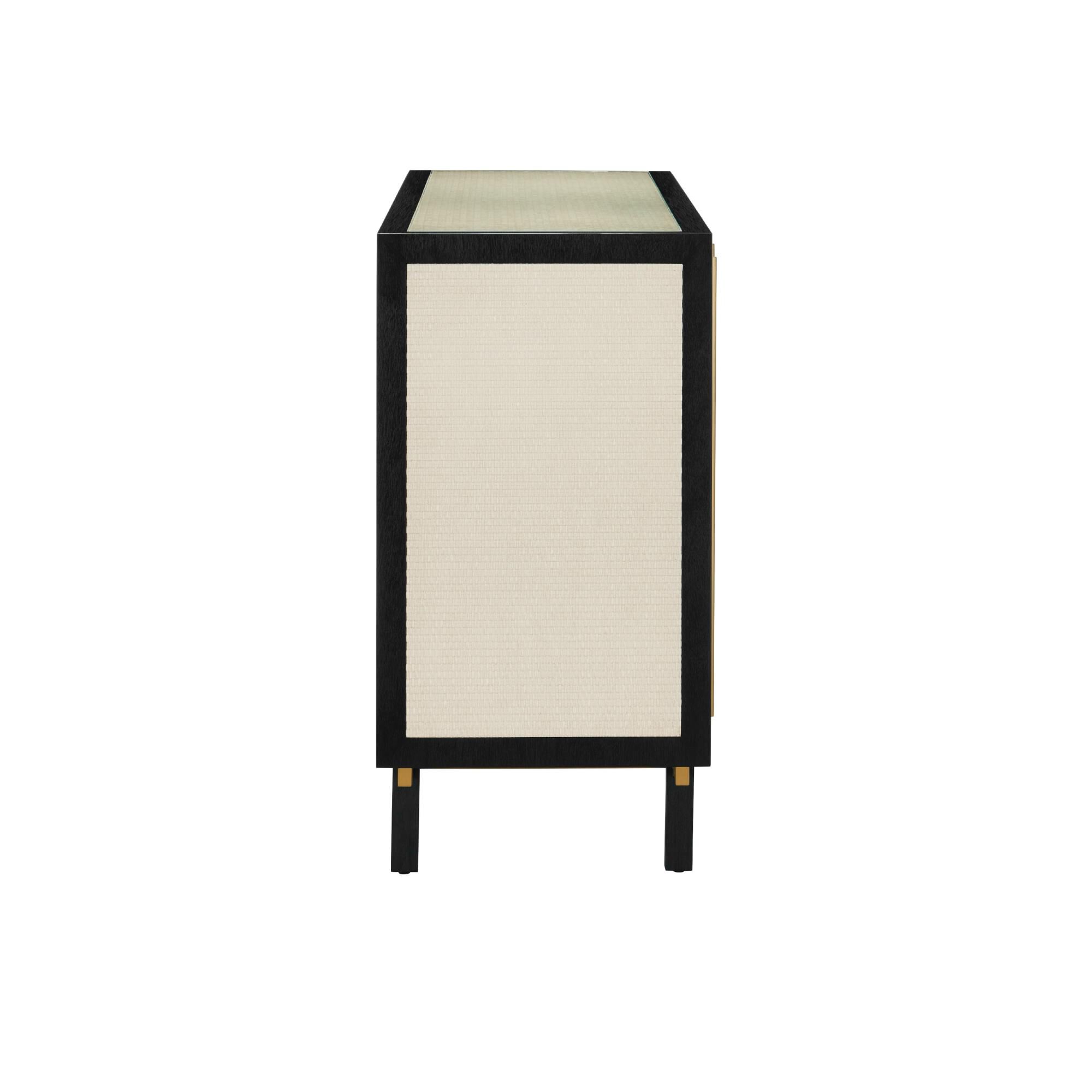 Shown in Ivory/Black/Satin Brass/Natural/Clear finish