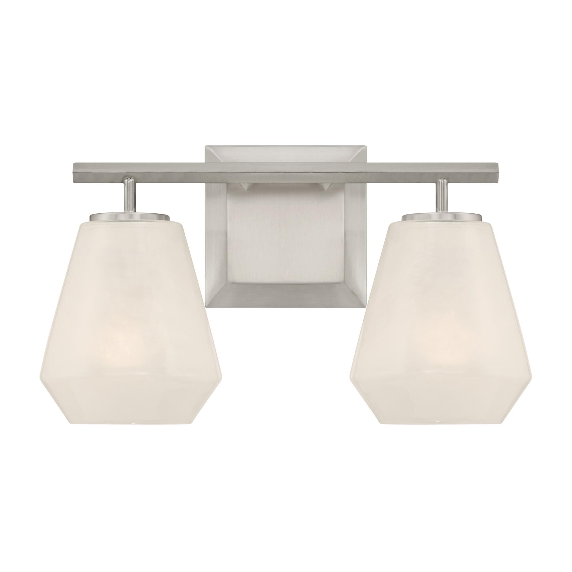 Shown in Brushed Nickel finish and Alabaster glass