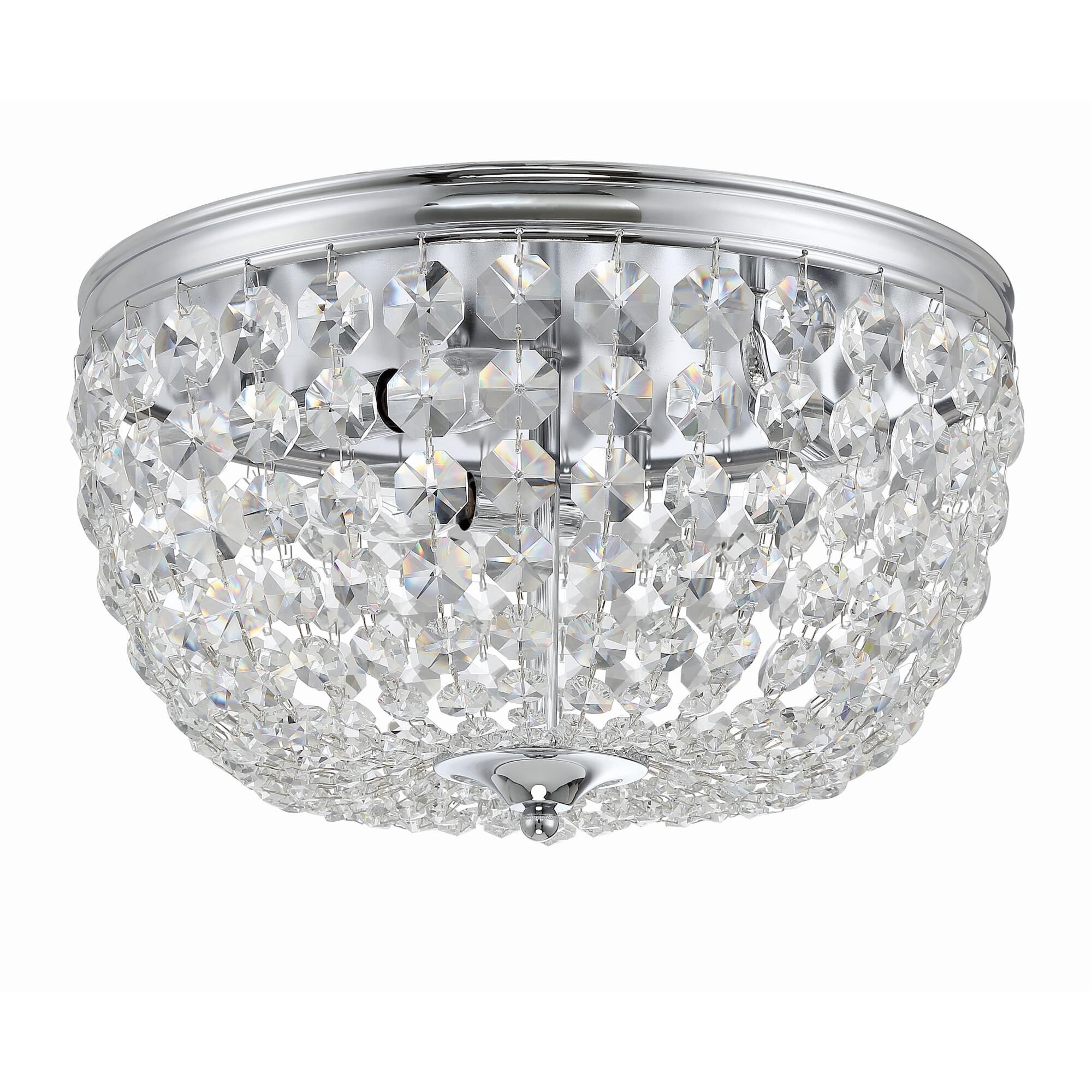 Shown in Polished Chrome finish and Hand Cut crystal