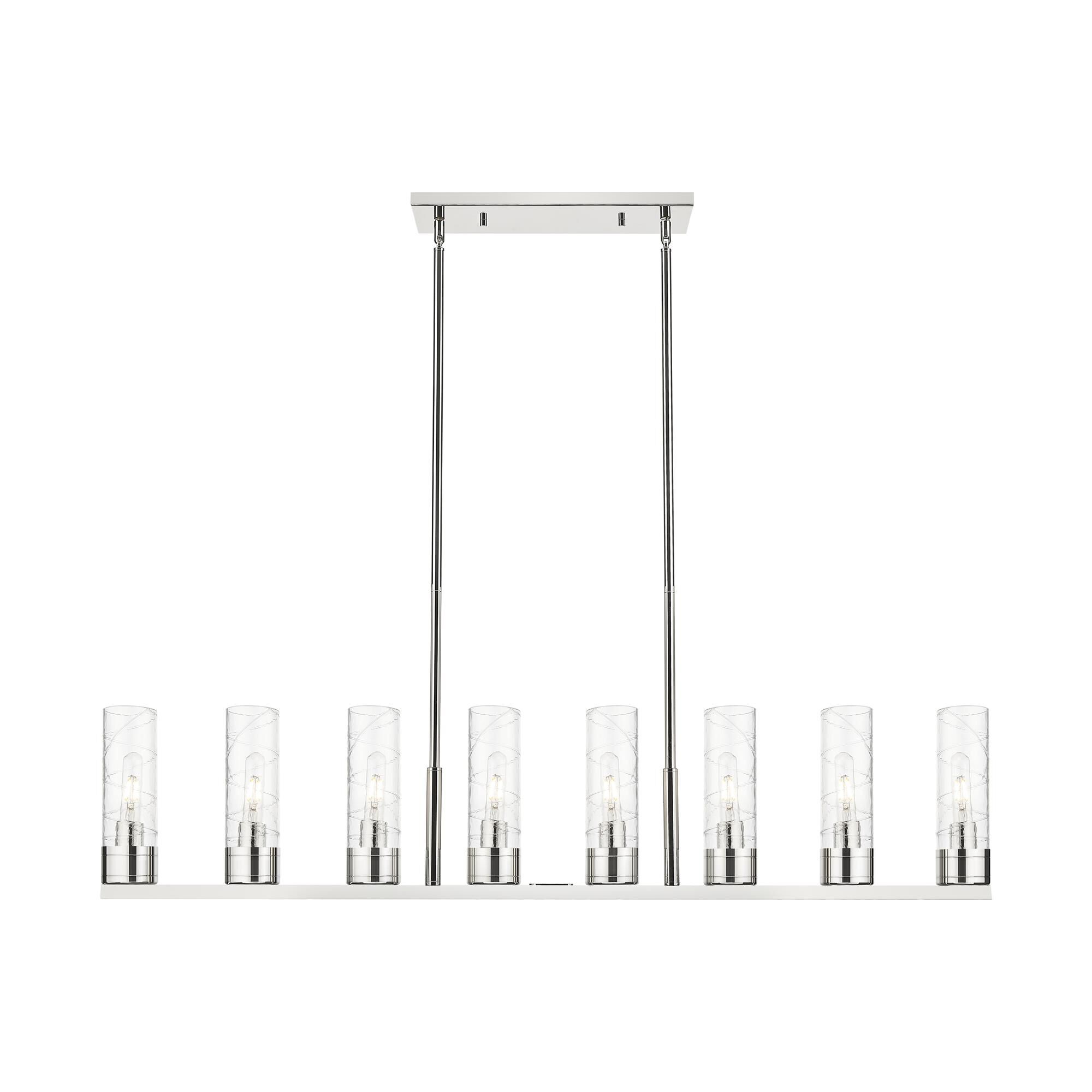 Shown in Polished Nickel finish and Deco Swirl glass