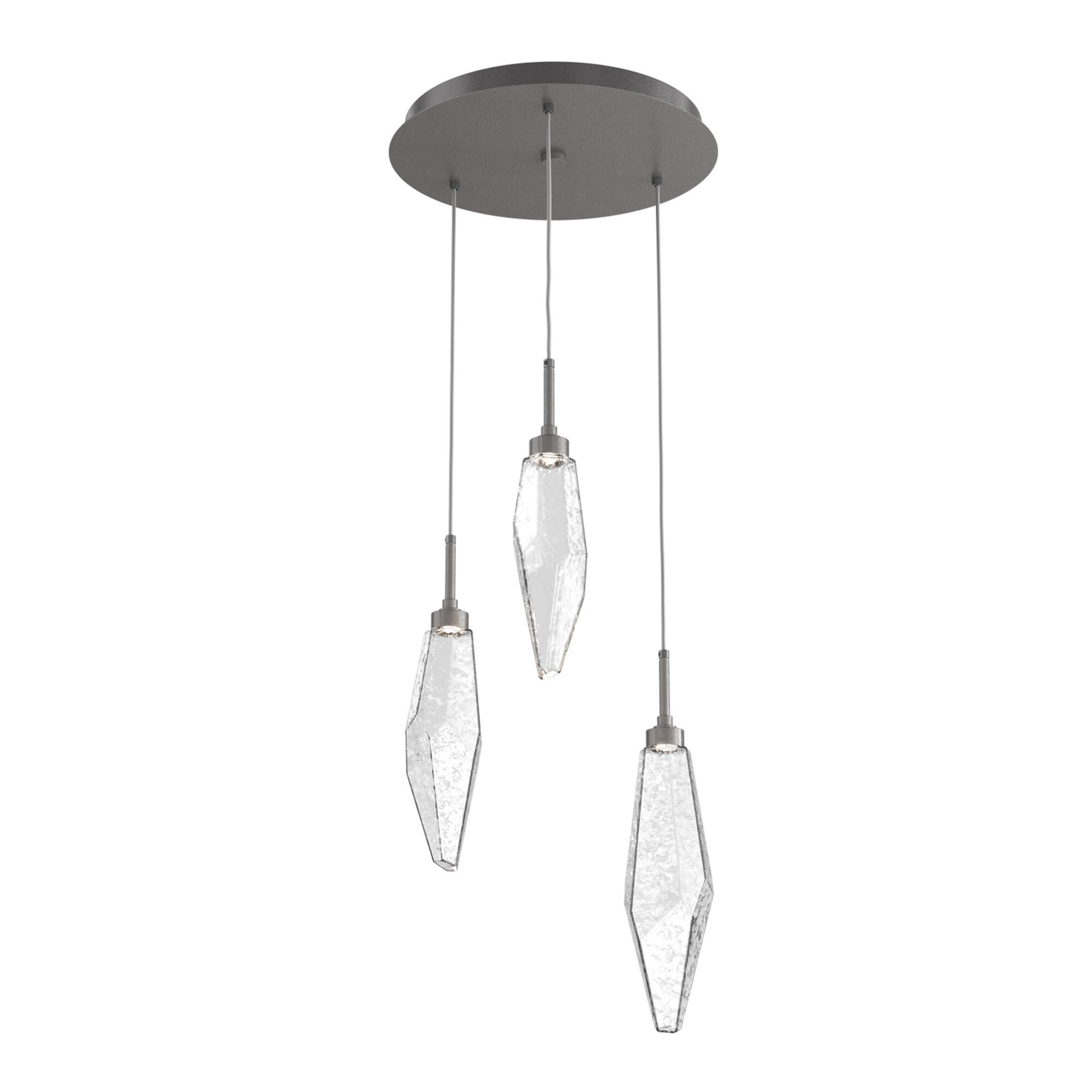 Shown in Graphite finish and Chilled Blown And Clear glass