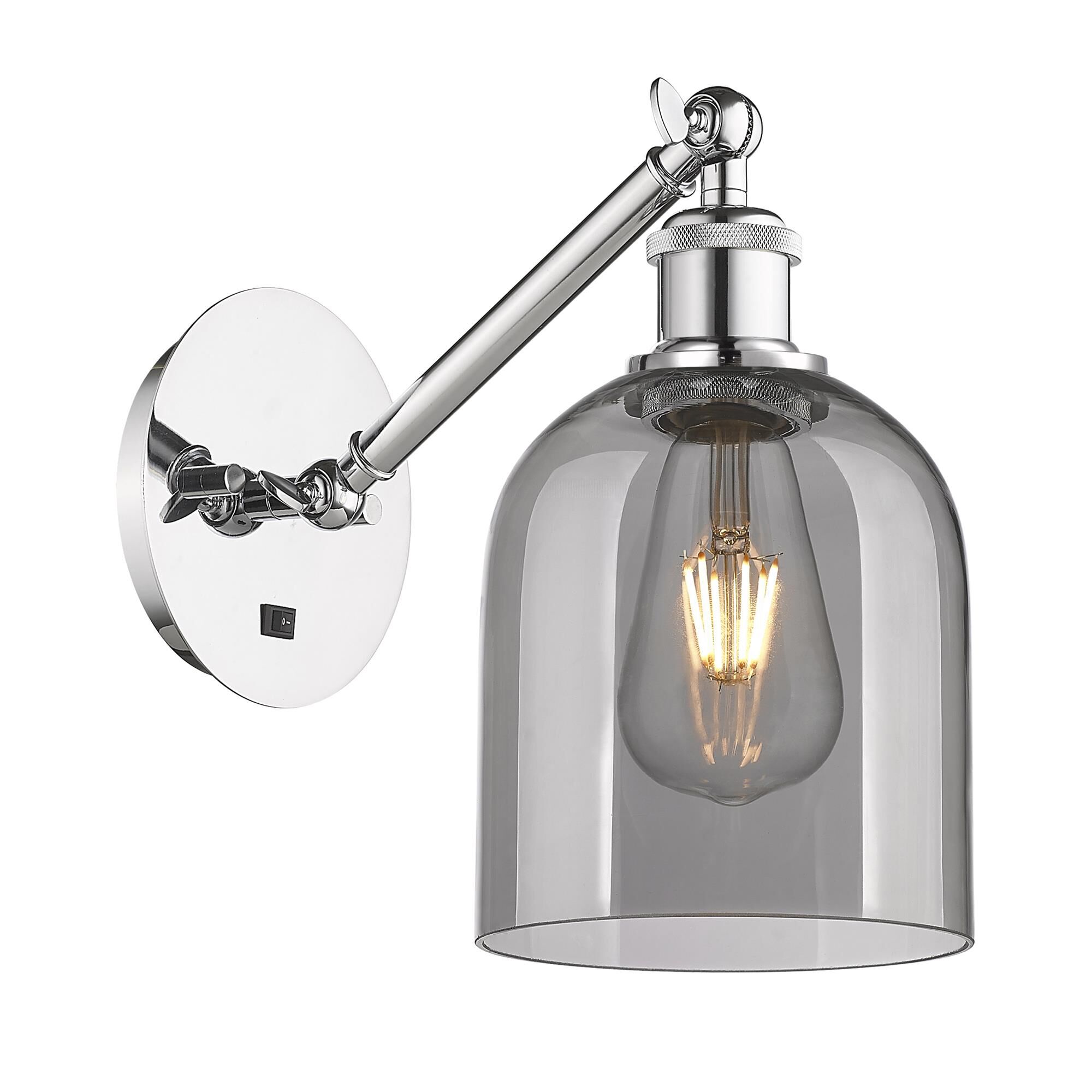 Shown in Polished Chrome finish and Light Smoke glass